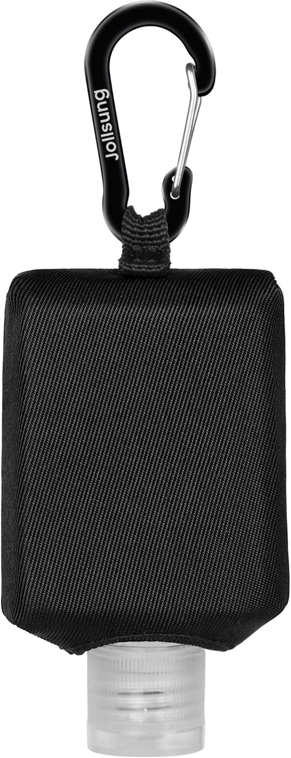 Hand Sanitizer Bottle Case Holder - Refillable 60ML/2 oz Travel Containers with Carabiner | Flip Cap Design