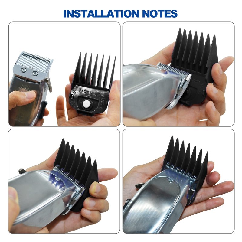 Magnetic Clipper Guards Guide Comb Set Compatible with Andis Master Hair Clippers,Size form to 1/16 to 1 in,10pcs Black