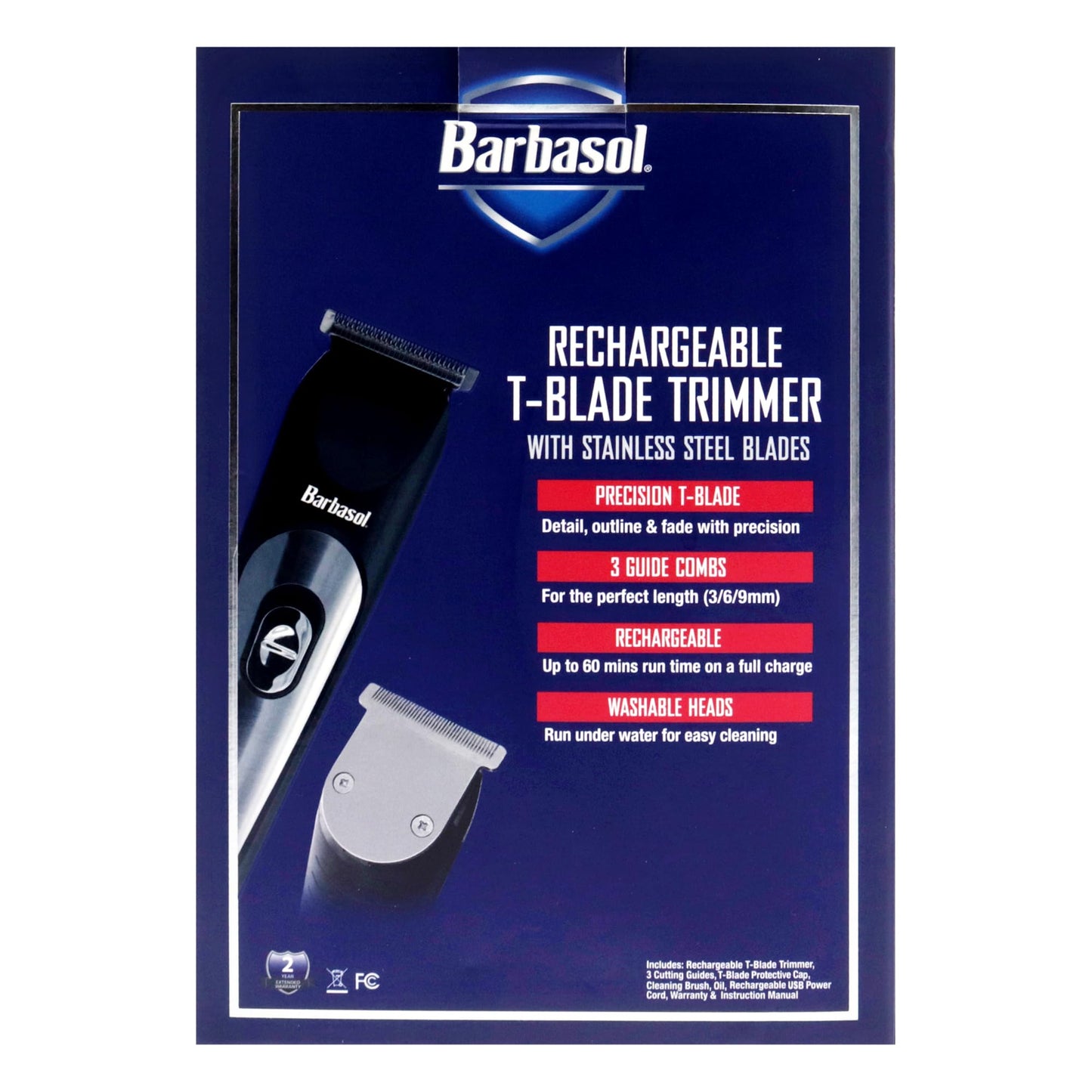 T-Blade Trimmer by Barbasol for Men - 4 Pc Trimmer Tblade, 3 Guides