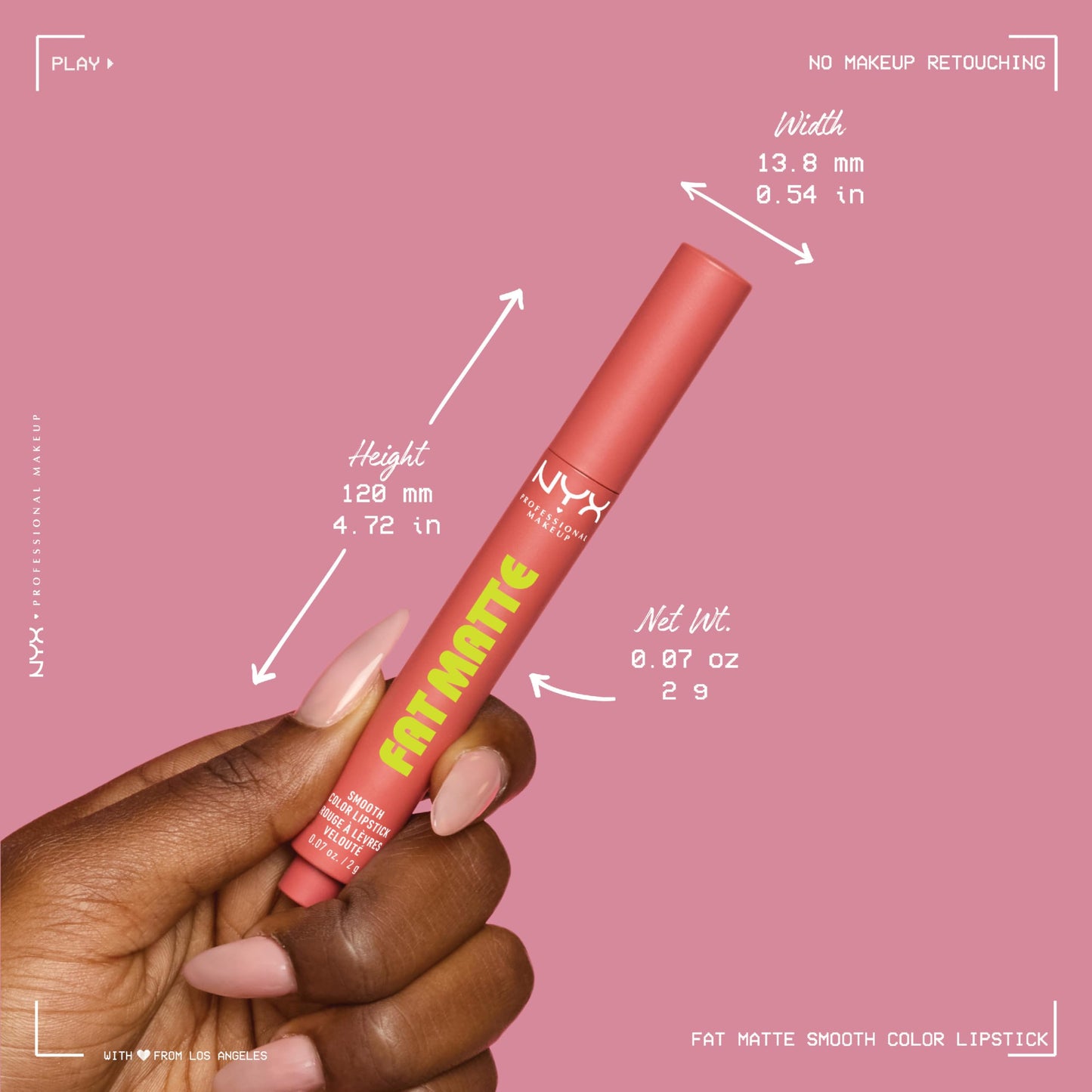 NYX PROFESSIONAL MAKEUP Fat Matte Lipstick, Pigmented, Smoothing, & Non-Drying Lip Crayon, Long Lasting Lip Makeup, Vegan & Cruelty Free - Berry Smooth (Currant)