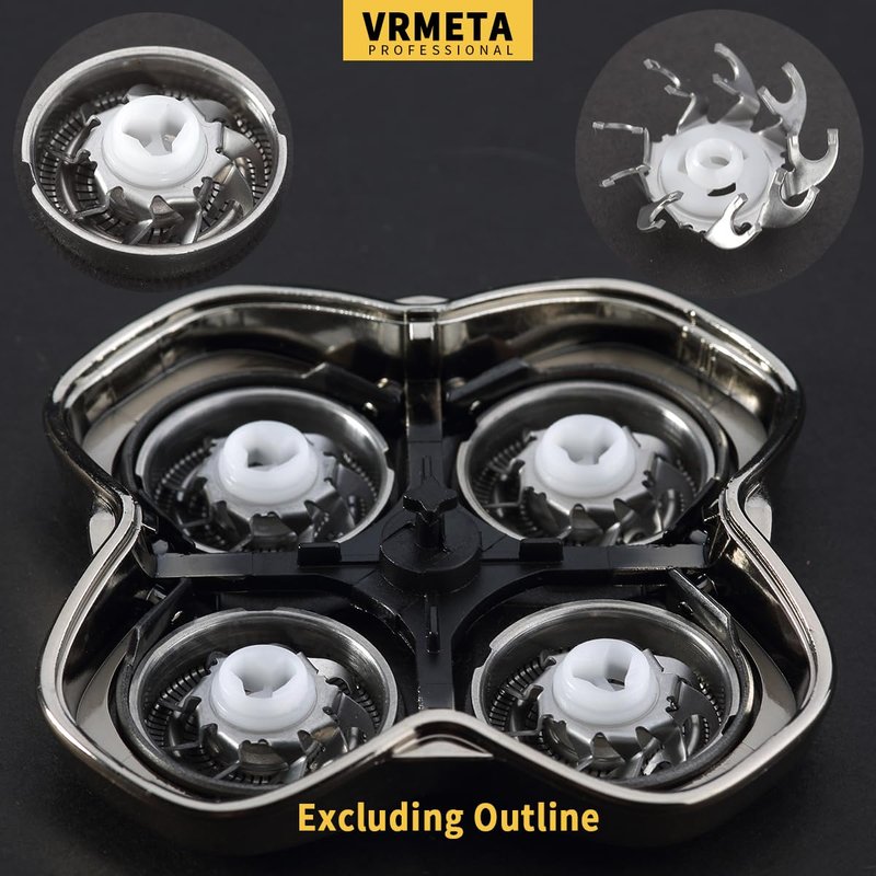 VRMETA 4 PCS Shaver Head Replacement Blades for Pitbull Carver PRO 4 Electric Razor Replacement head