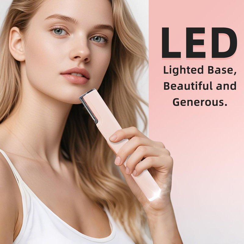FAYUNDRA Dermaplaning Tool for Face Women with 4 Refill Blades, Rechargeable Face Dermaplaning Tool, Facial Hair & Dead Skin Removal(Pink)
