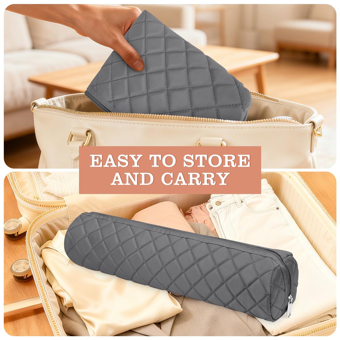 Suafrnut Large Hot Hair Tools Organizer Bag Portable Travel Heat Resistant Storage Case Pouch for Curling Irons, Flat Irons, Hair Straighteners and Styling Tools(17.7" x 3.9")