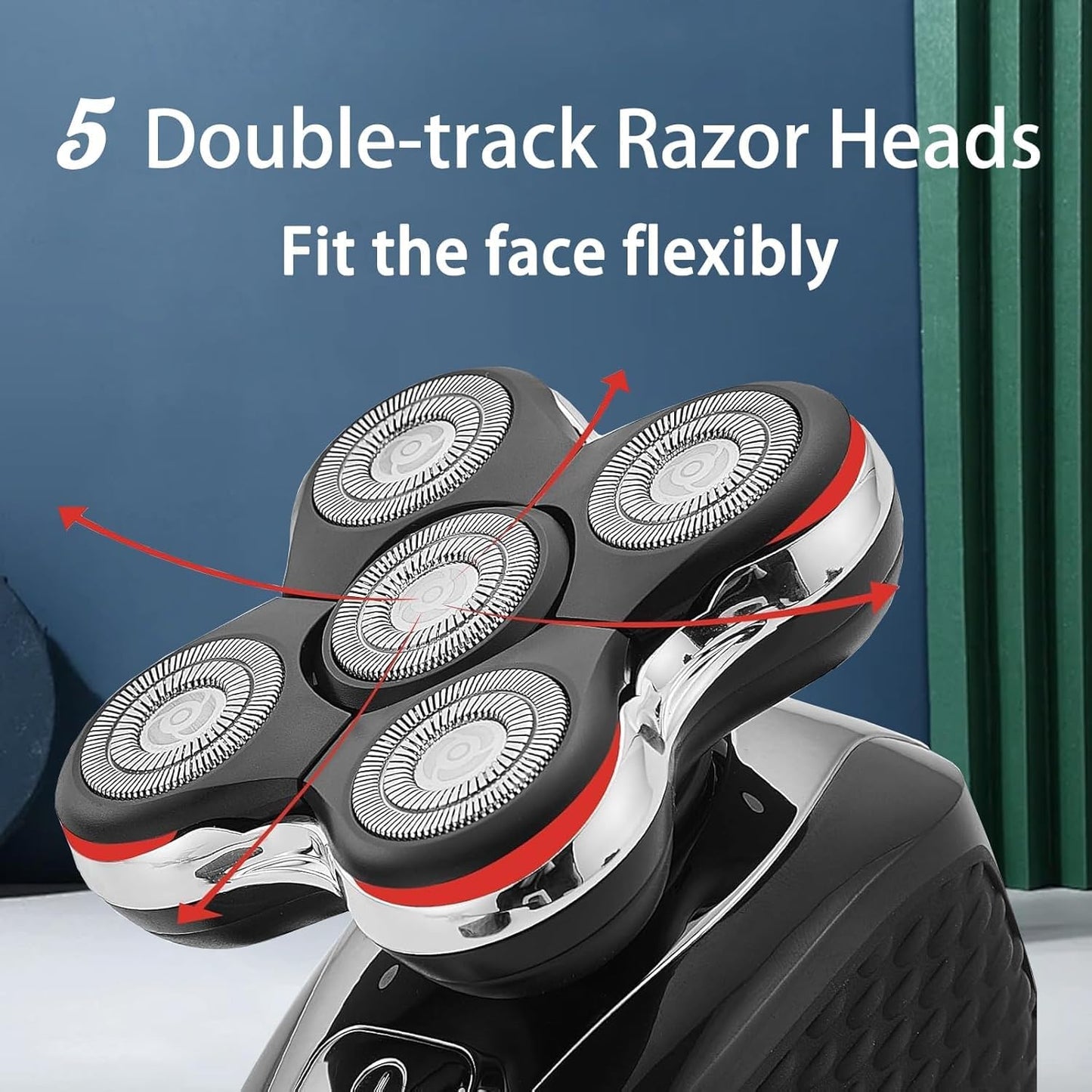 Compatible with Remington Balder Pro Replacement Head for XR7000 Shaver, 5X Hyperflex Dual-Track Blades, for Smooth Bald Head Shaving, Precision Electric Shaver Cutter Heads (1 Pack)
