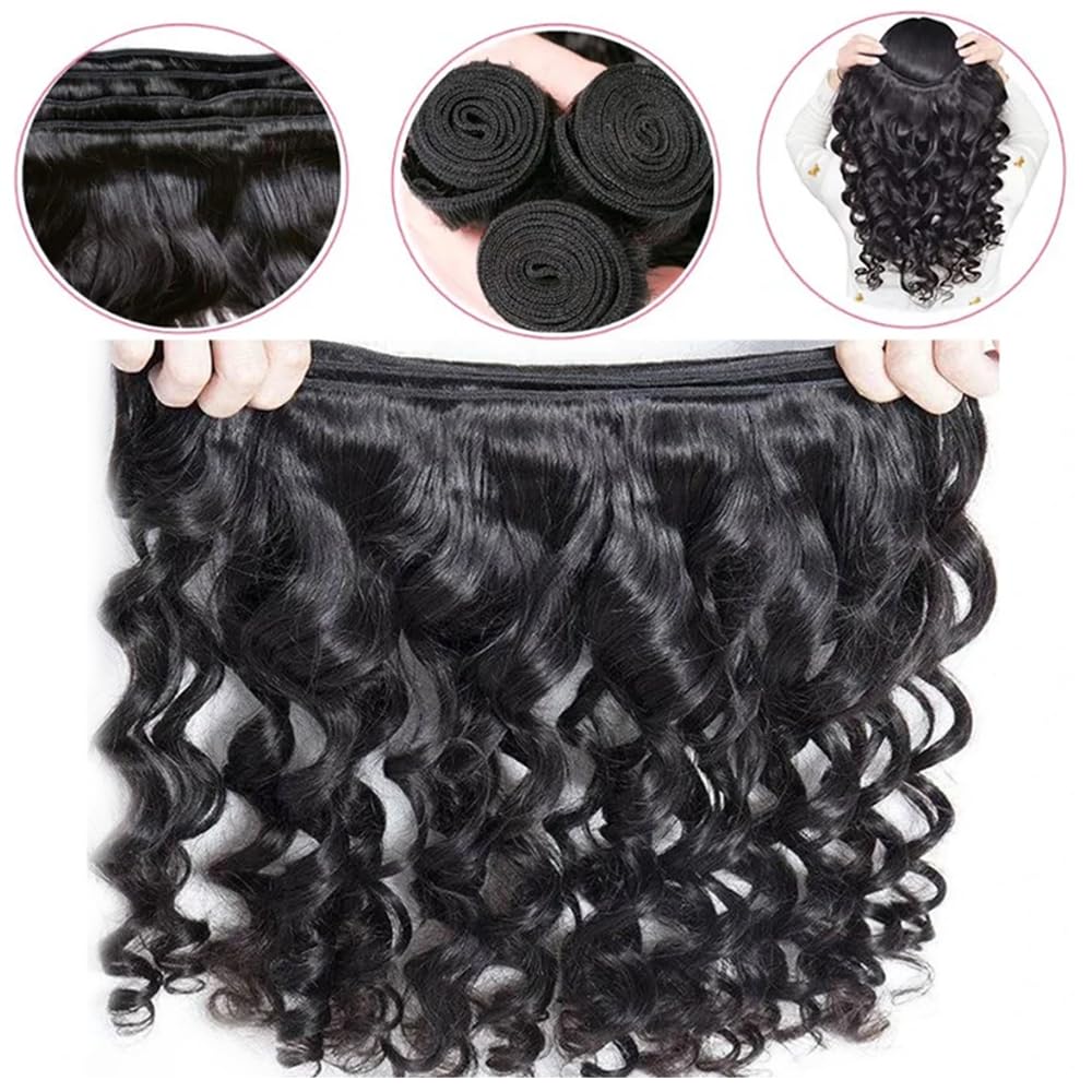 Loose Wave Bundles Human Hair Loose Body Wave Bundles Deep Wave Bundle 22 24 26 inch Natural Black Body Wave Bundle