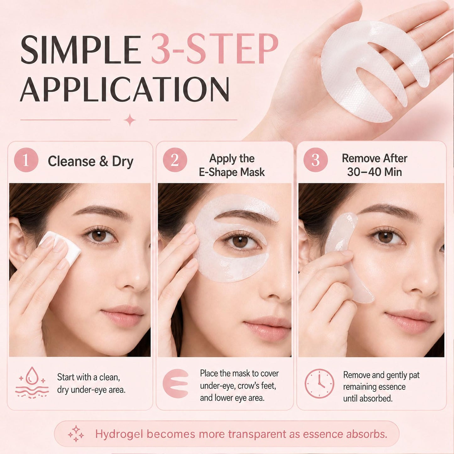 KOSEON Collagen Eye Mask, 360° Under Eye Patches with Caffeine & Niacinamide for Dark Circles, Puffiness & Fine Lines, Korean Skin Care, 10 Sheets 5 Pairs