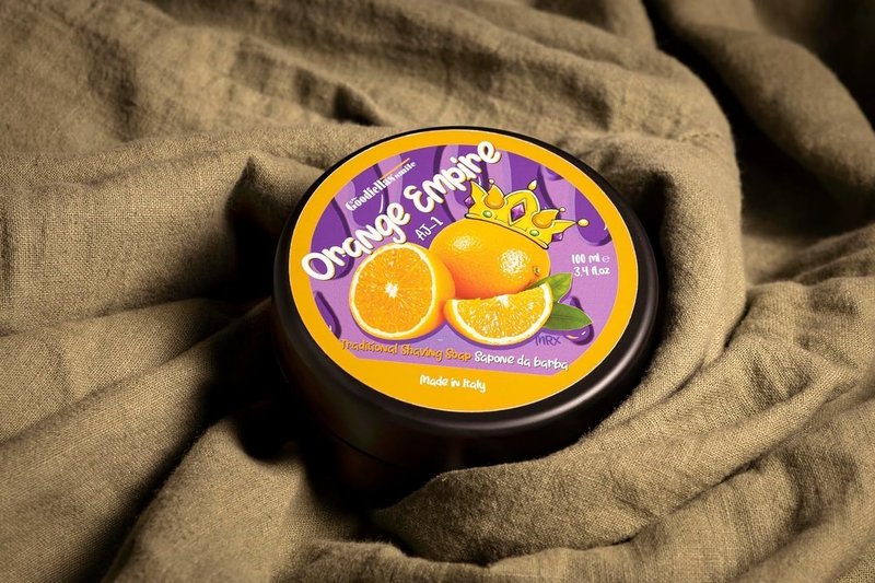 The Goodfellas' Smile, ORANGE EMPIRE (Orange & Citrus), Luxury Italian Shaving Soap, Formulated for Use with A Shaving Brush, Made in Italy