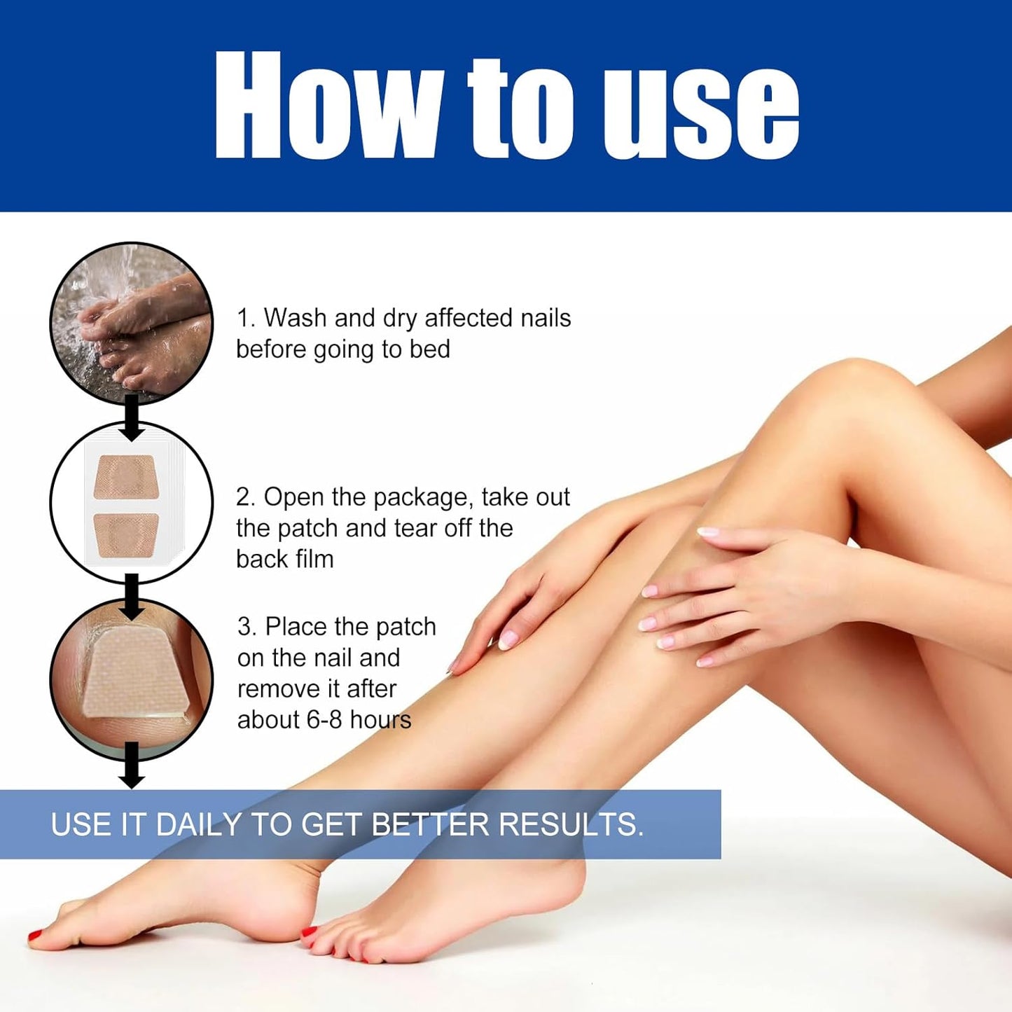 Nail Fungal Repair Patches - Extra Strength Treatment for Healthy Nails | 60 Pcs, 8-Hour Overnight Solution