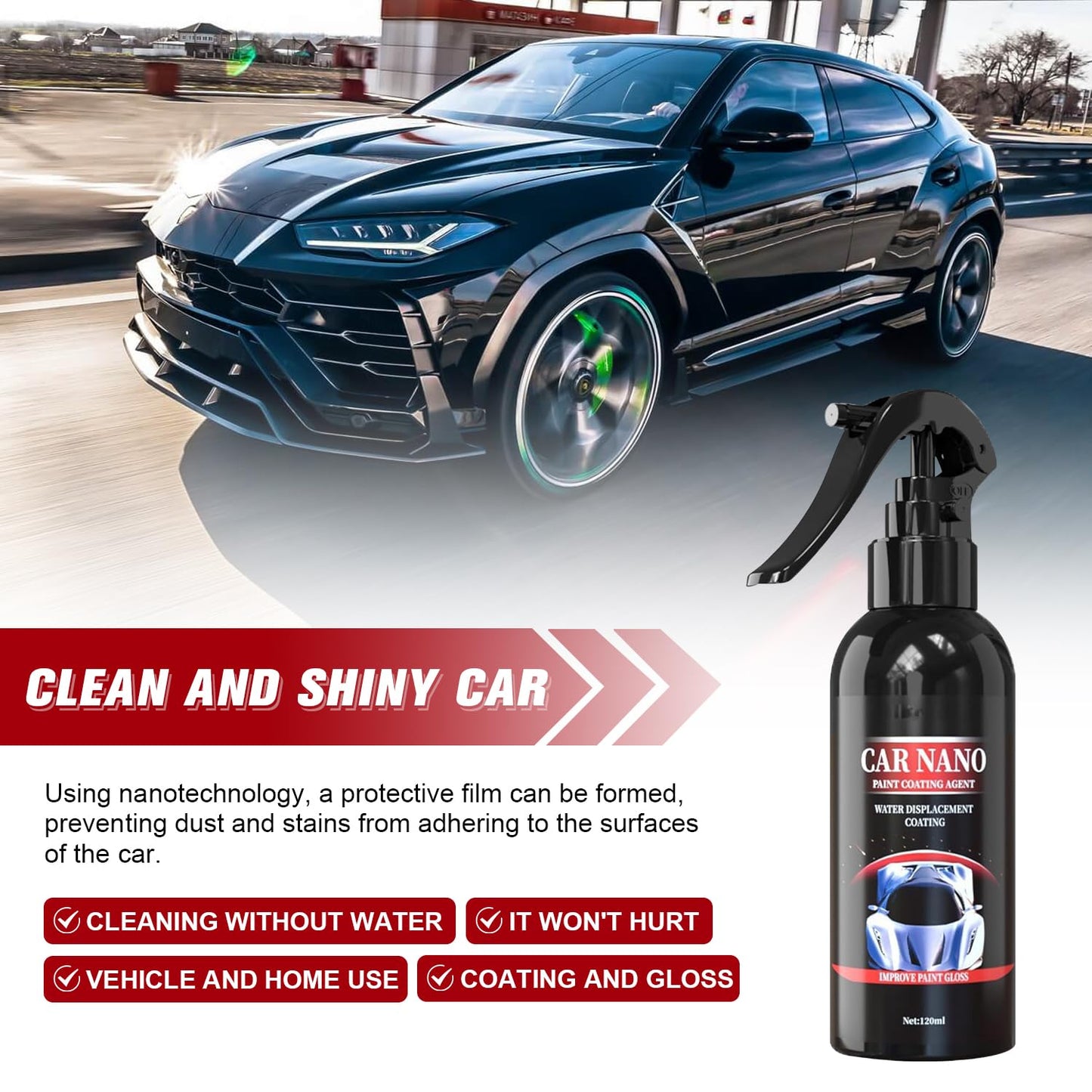 2PCS Yicengy Car Nano Paint Coating Agent Water Displacement Coating, Nurafix Scratch Remover, Nurafix Scratch Repair, Auto Nano Ceramic Coating Polishing Spraying,Fast Repairing Scratch (120ML)