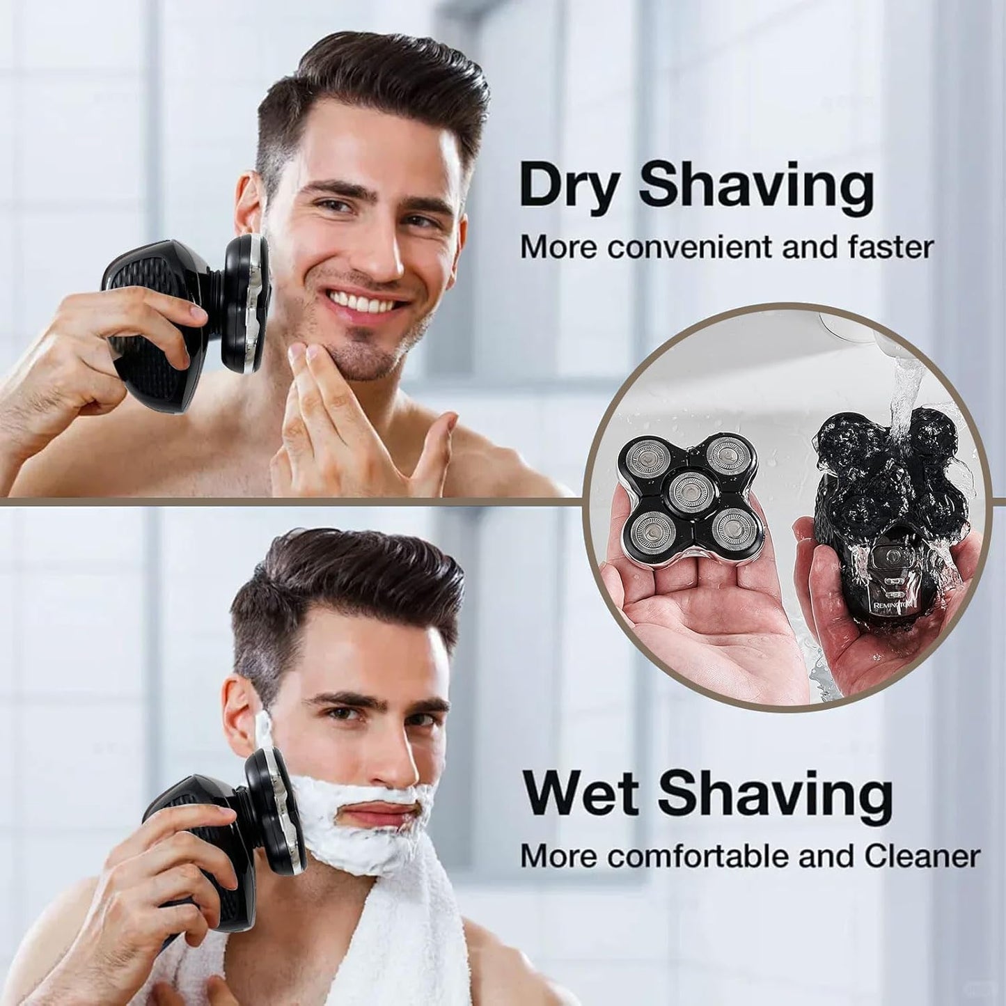 Shaver Replacement Head Compatible with Remington Electric Shaving Model SPR-XR7000,for Bald Men.(3packs)