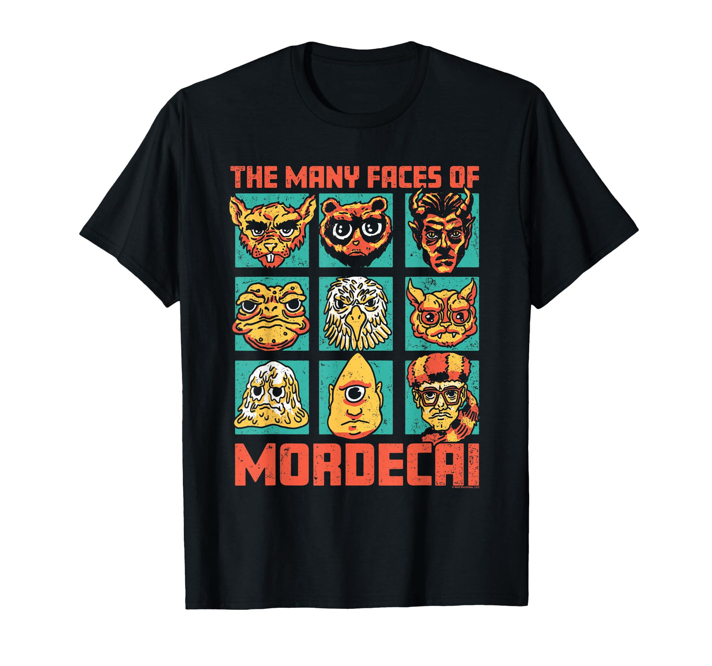 DCC Many Faces of Mordecai Grid Funny Gamer Series Book T-Shirt