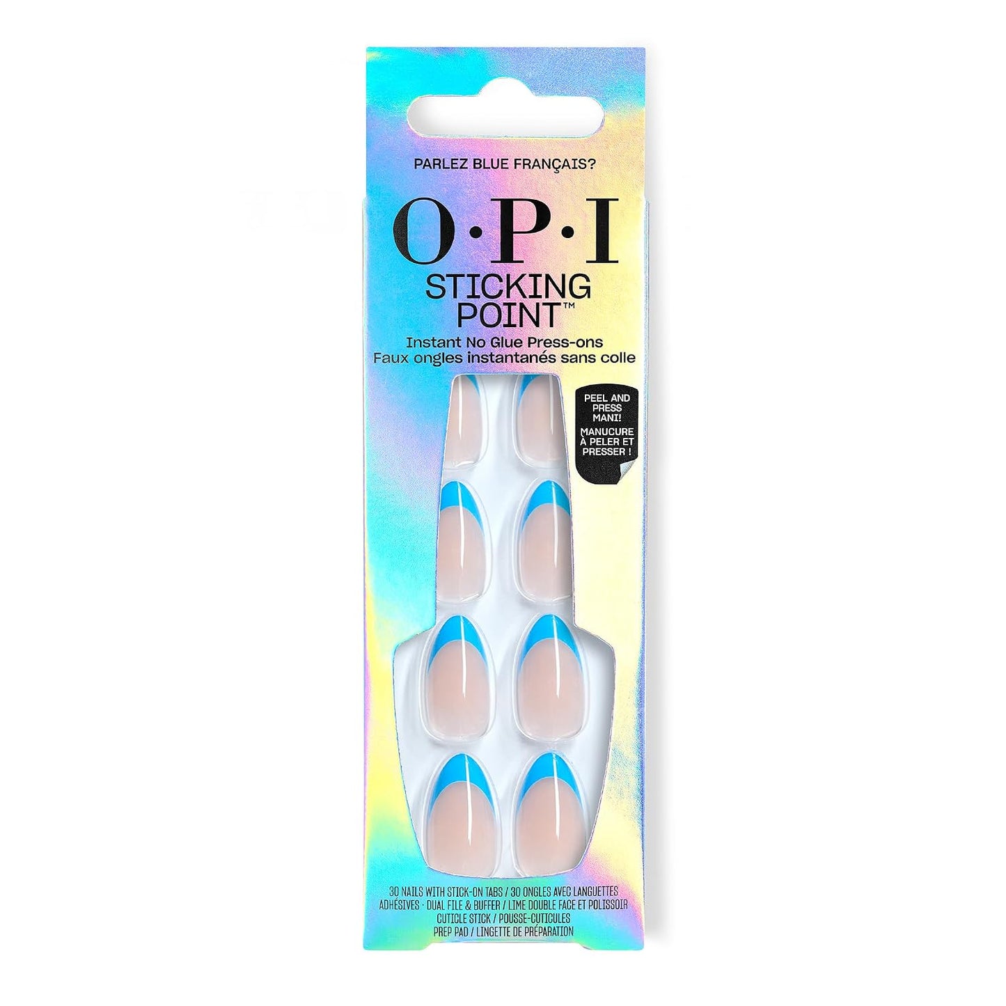 OPI Press On Nails - Instant No Glue Application | 30 Count, Short Round, Almond & Squoval Styles