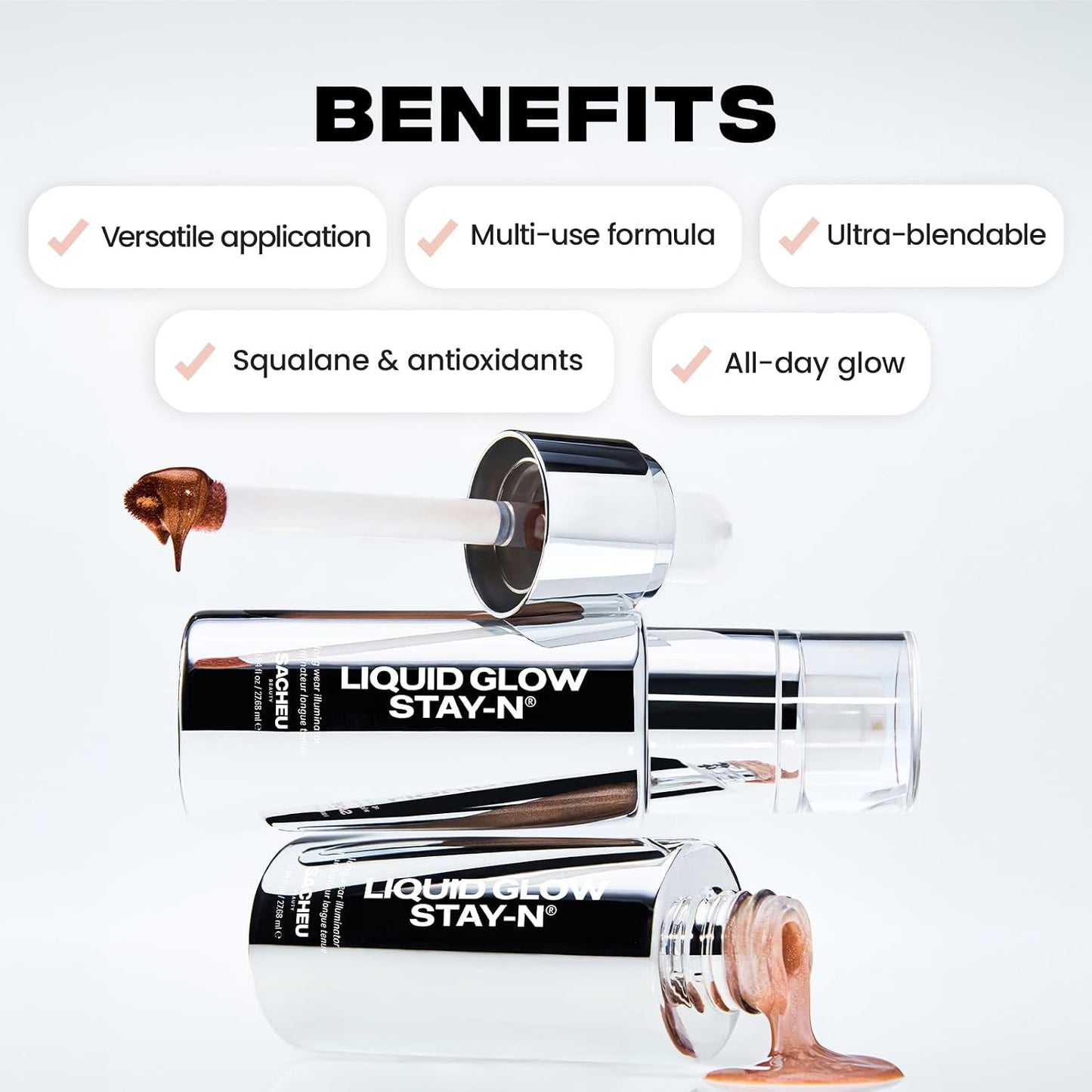 Glowmance Bundle - High Pigment, Buildable Luminous Glow | Includes Lip Liner, Cheek & Liquid Glow