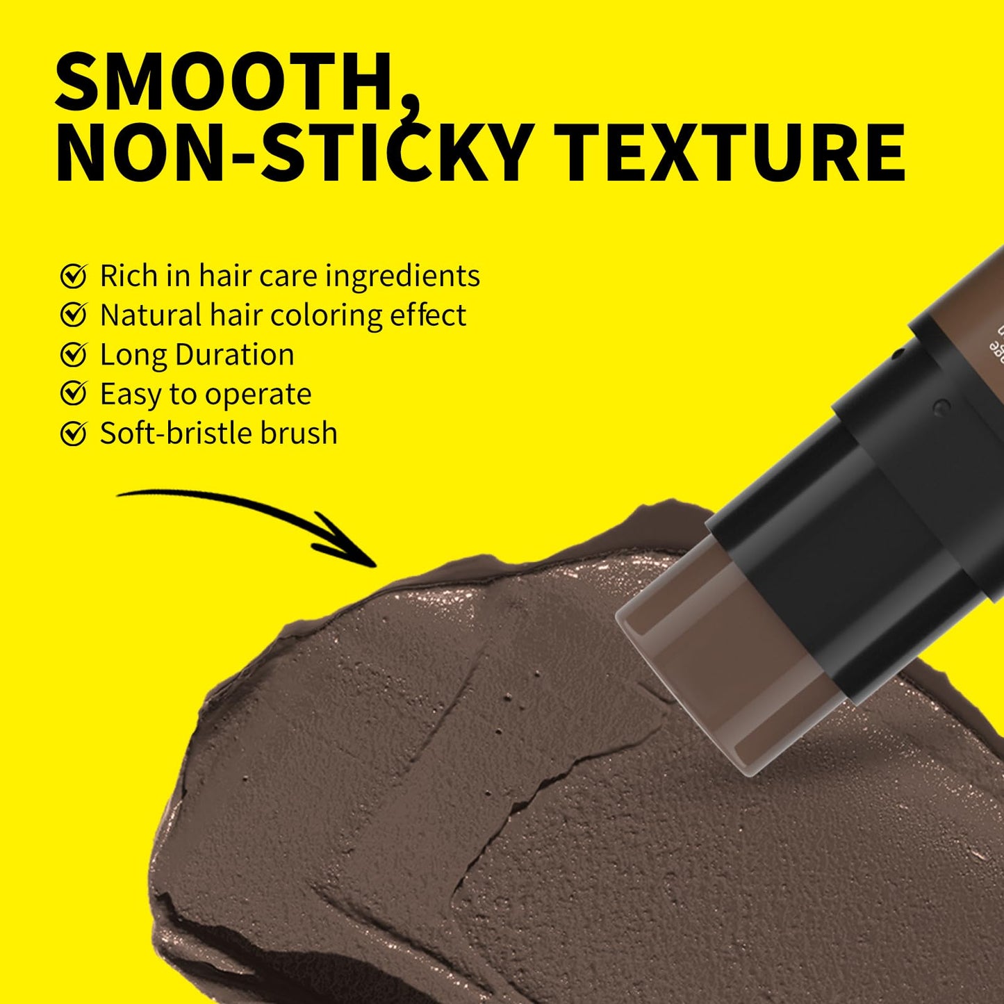 Gowwim Root Concealer Stick Instant Gray Hair Coverage & Volumizing with Brush | Covers Scalp, White Hair & Thinning Spots | Safe for All Hair Types (Brown)