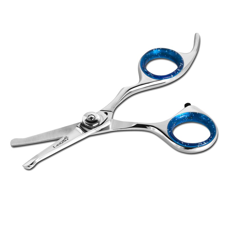 Laazar Straight Dog Grooming Scissors - Comfortable Around The Eyes Cat & Dog Scissors | Blunt Dog Trimming Scissors| Premium Stainless Steel | Grooming Scissors For Dogs - Dog Hair Scissors