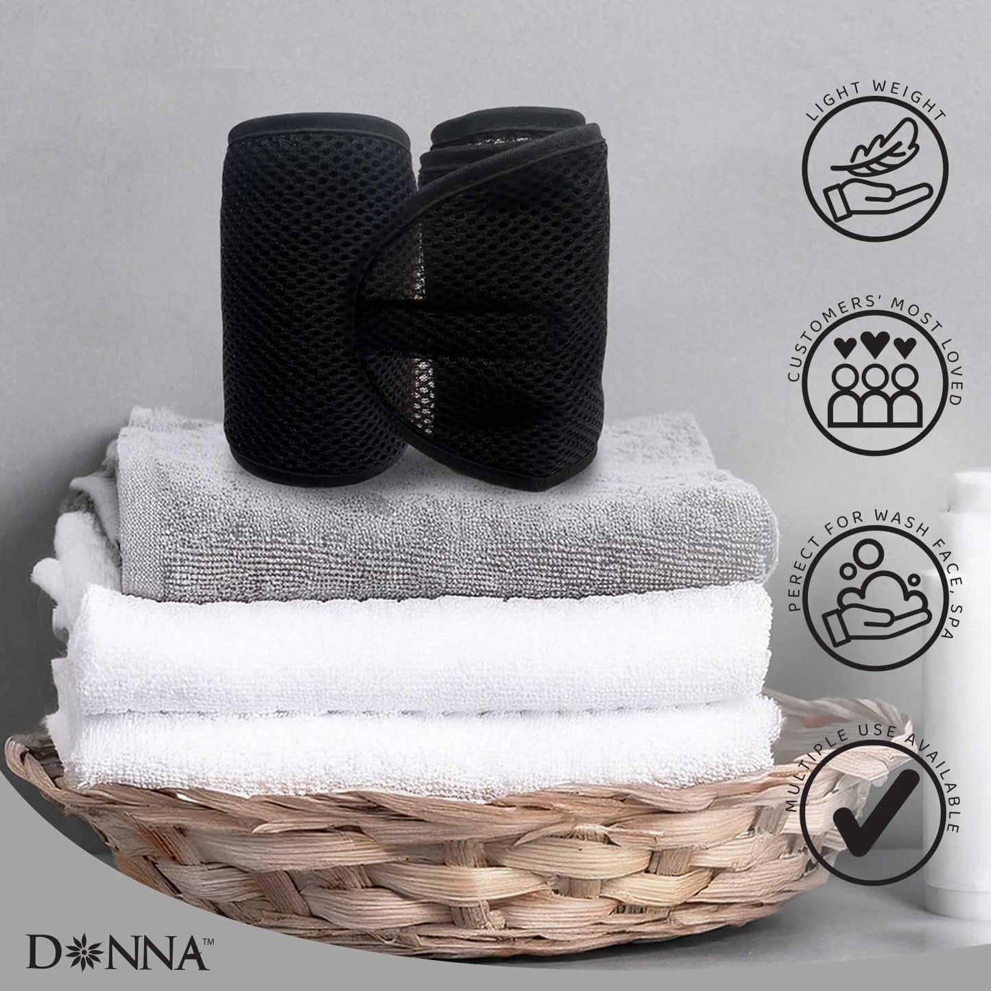 DONNA Deluxe Foam Mesh Wrap with Vitamin E, Head Wraps for Black Women, Hair Wrap for Sleep, Hair Nets for Sleeping, Mesh Hair Wrap, Silk Head Wrap, 1pc