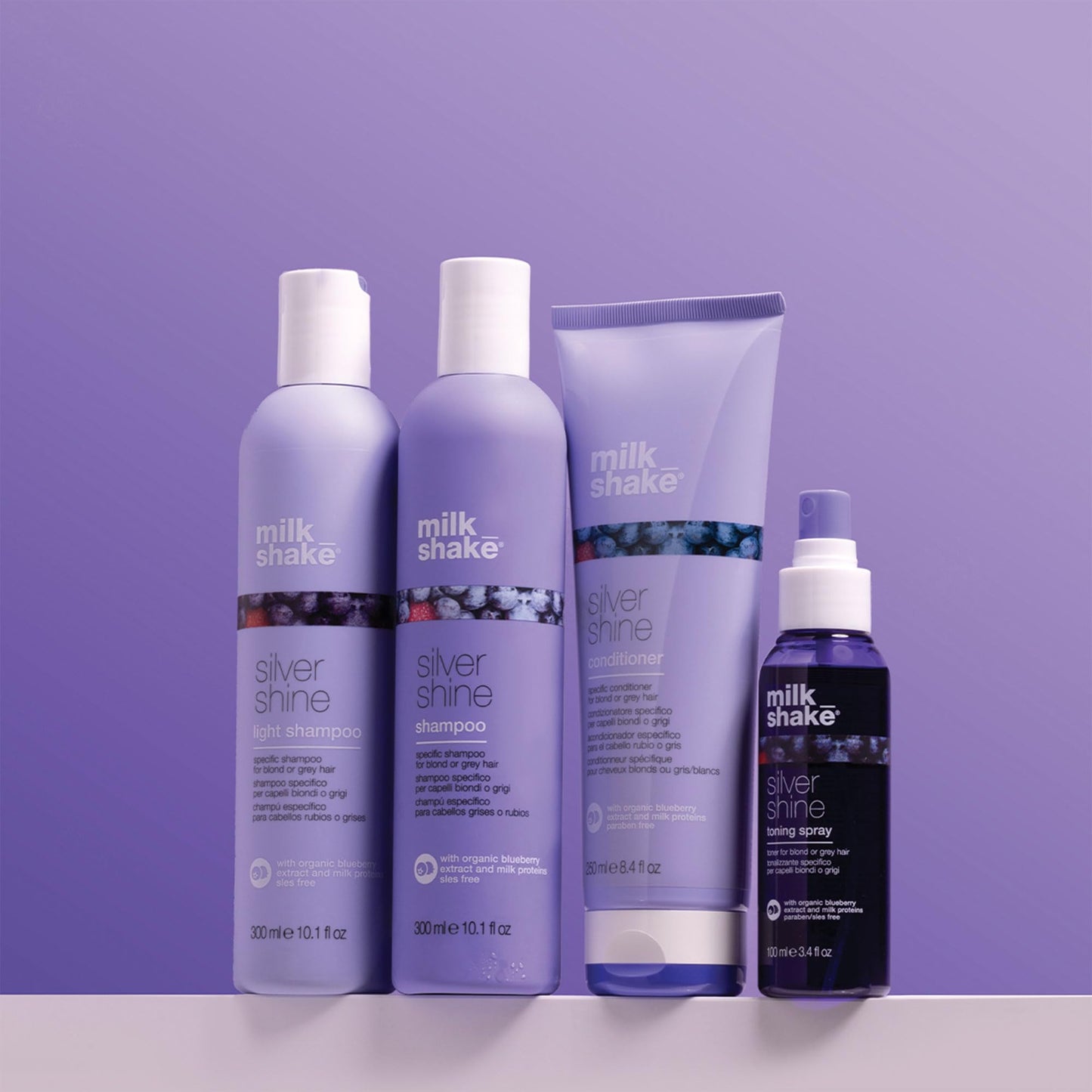 milk_shake silver shine shampoo | purple shampoo to help reduce yellow and brass in white, grey or natural blonde hair | with milk proteins and fruit extracts | for bright, soft hair, 10.1 fl oz