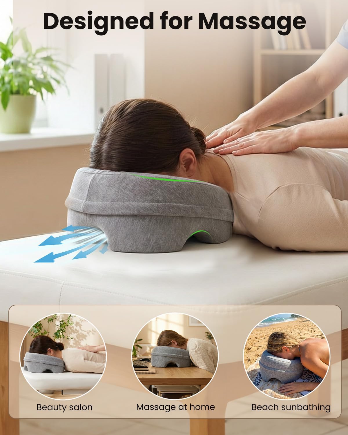 Face Down Pillows for Massage Tables - Stomach Sleeping & BBL Recovery Support | Comfortable Headrest Pillow