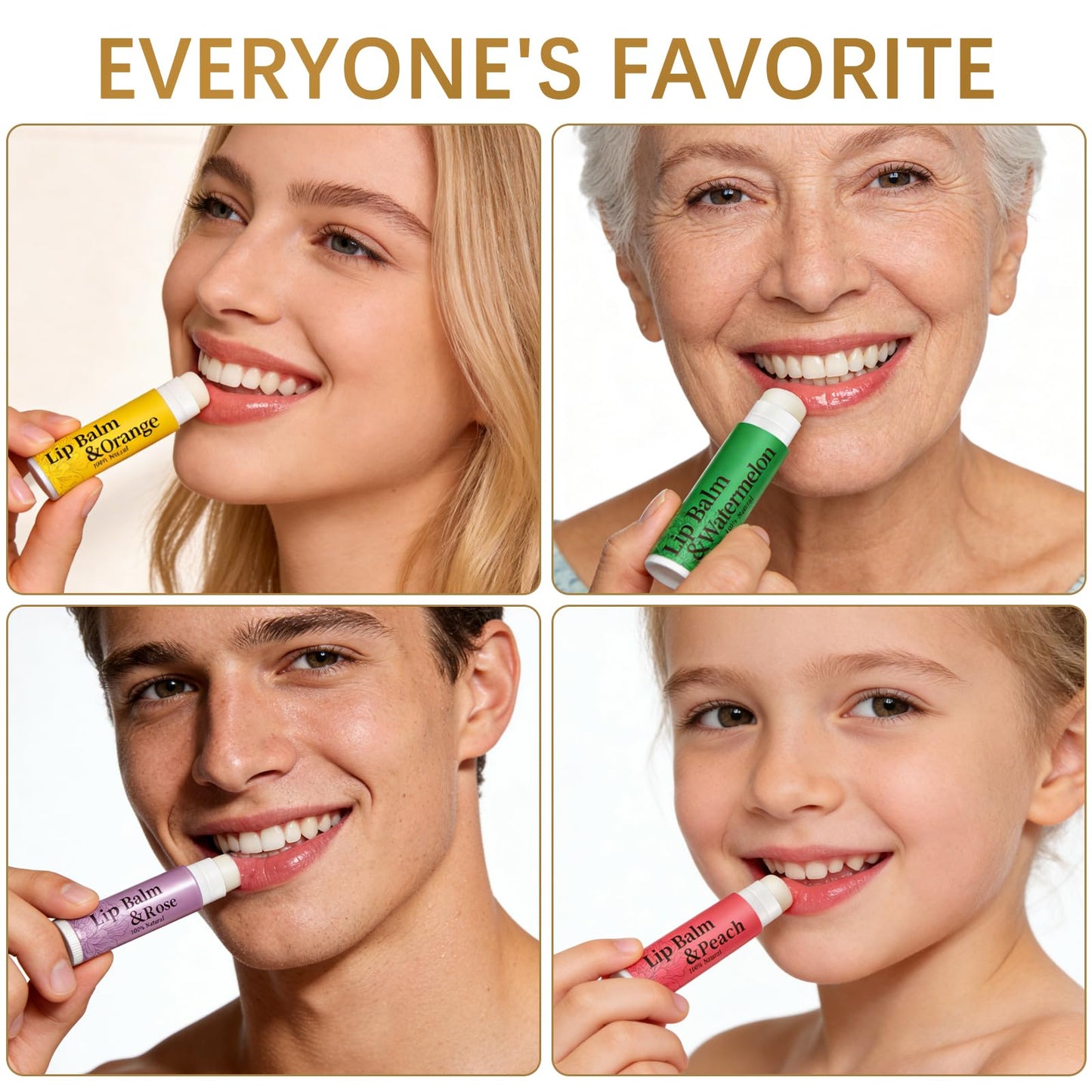 RBUGR Lip Balm Bulk 20 Pack- 12 Flavored Lip Balm Set Natural Moisturizing Hydrating for Dry Cracked Lips, Gifts for Women & Party Favors Mini Balm Pack (4.2g/0.15oz)