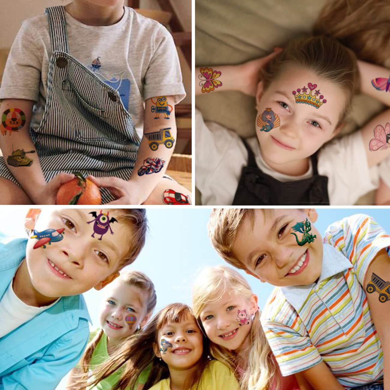 CHARLENT 408 PCS Individually Wrapped Temporary Tattoos for Kids - Mixed Tattoos for Kids Birthday Party Favors Goodie Bag Fillers