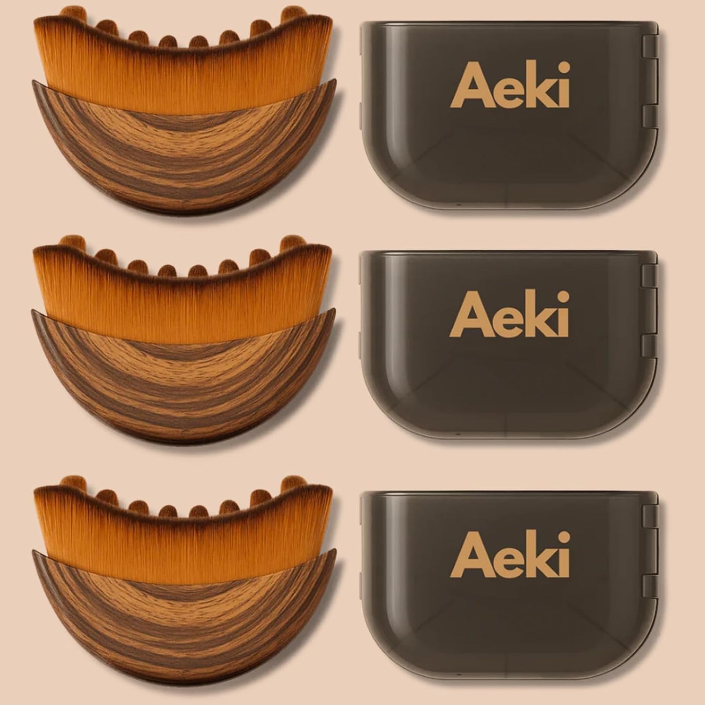 Aeki Lymphatic Contour Face Brush - Reduce Puffiness & Define Features | Soft & Gentle for All Skin Types (1 Set)