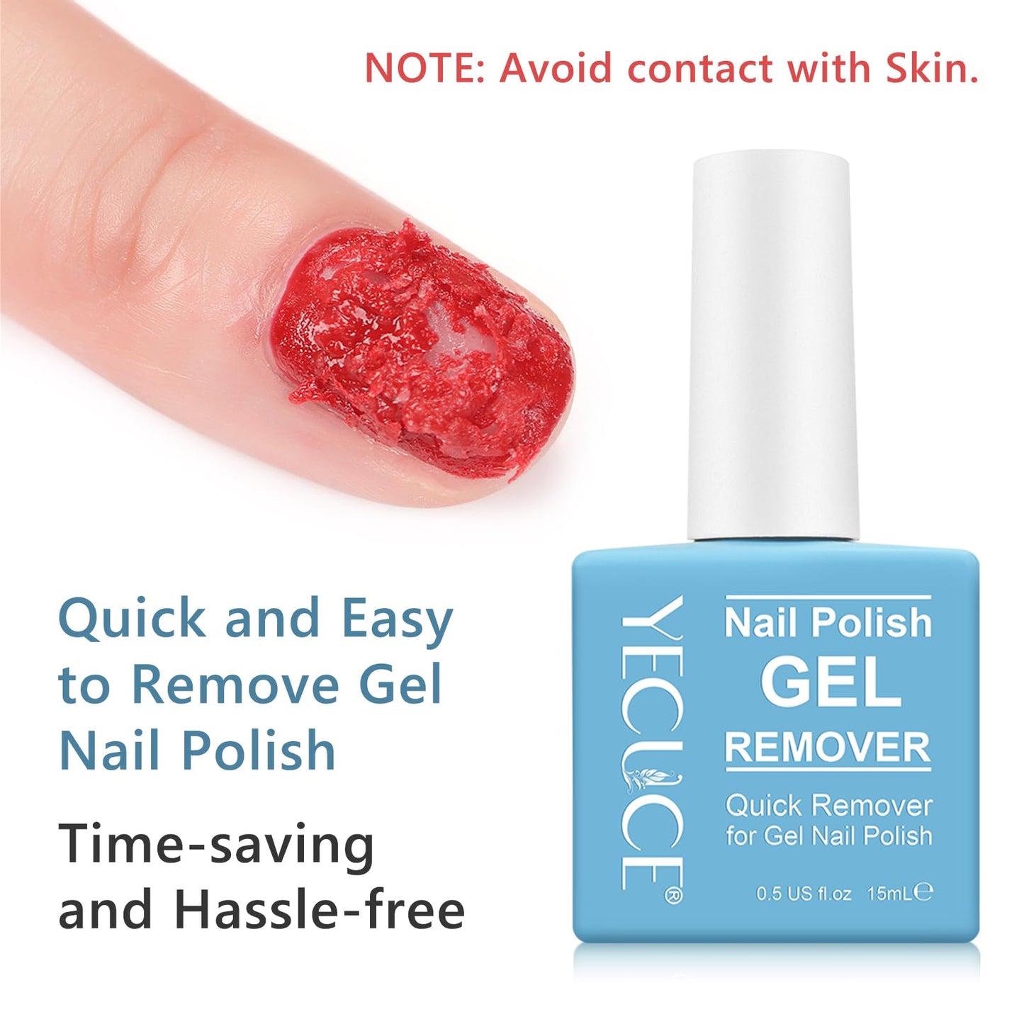Gel Nail Polish Remover, Remove Gel Nail Polish Within 3-5 Minutes - Quick & Easy Polish Remover - No Need For Foil, Soaking Or Wrapping with 1 PCS Cuticle Pusher + 1 PCS Nail Polish Scraper