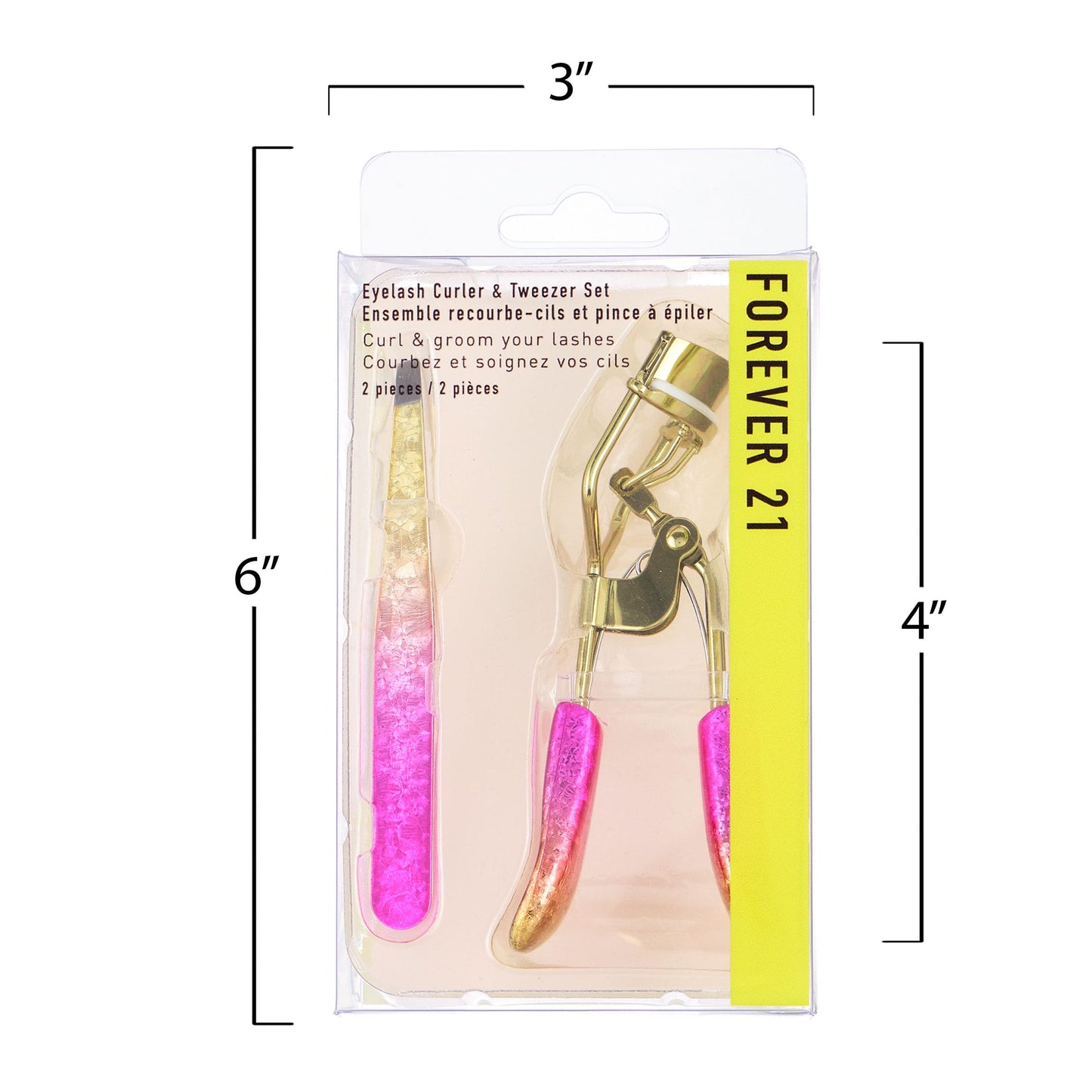 2pc Precision Eyelash Curler & Tweezer Set – Lash Curler & Lash Tweezers for False Eyelash Strips | False Eyelash Applicator Tool Kit | Essential Lash Accessories for Women