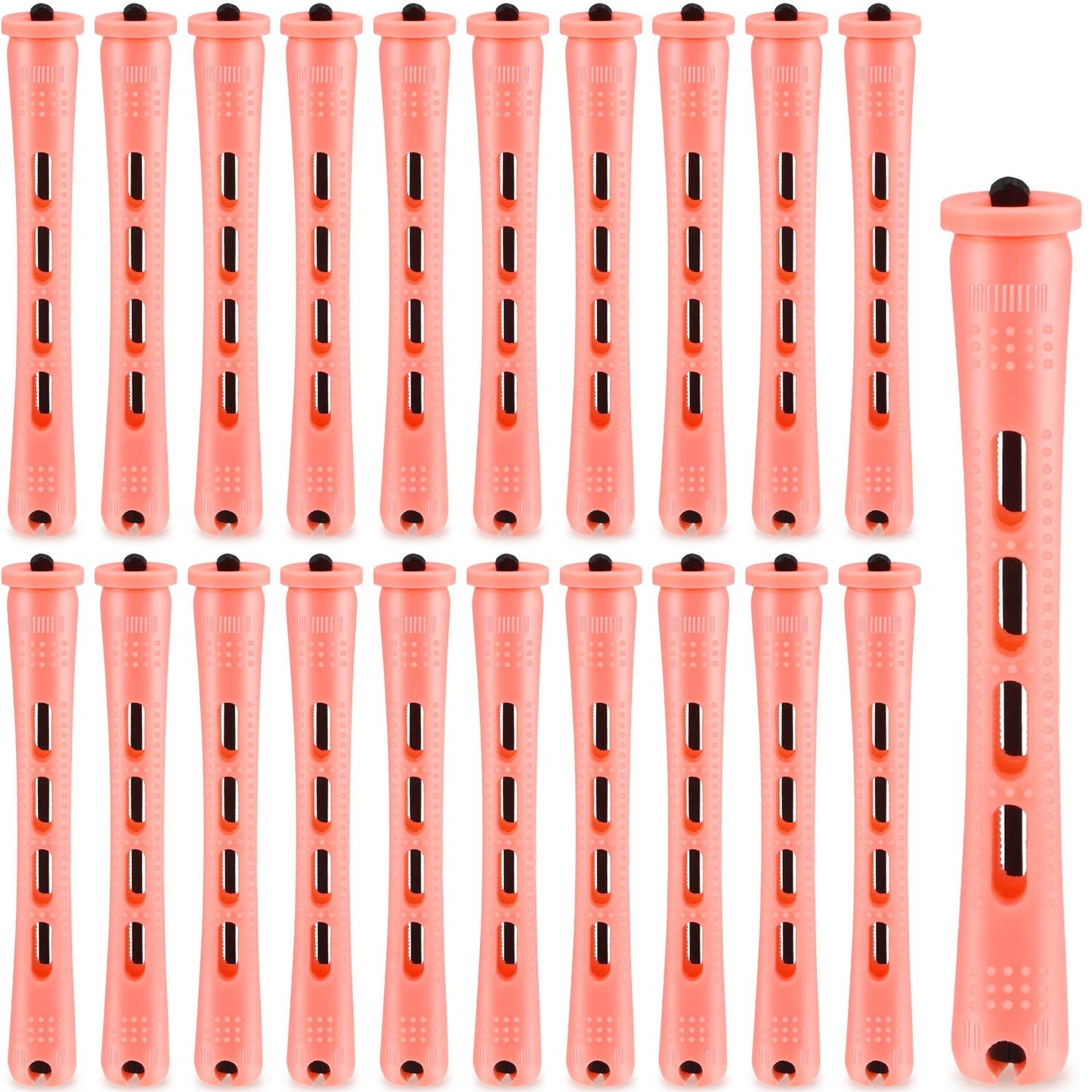 WILLBOND 60 Pcs Perm Rods - Plastic Curling Rollers for Long Hair Styling | 0.78 Inch, Light Yellow