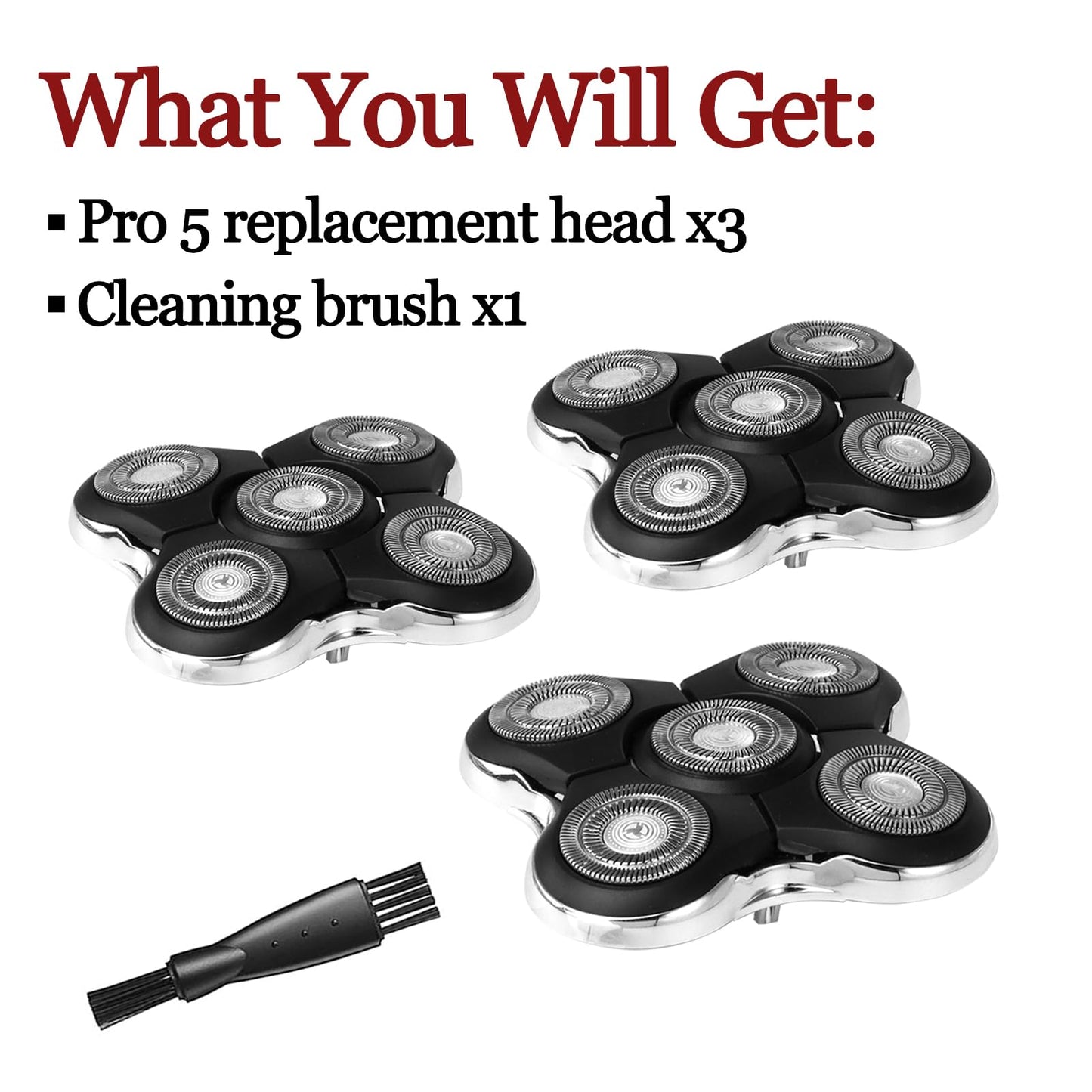 GORLENT 3 Pack Blade Pro Replacement Head Compatible with Remington Balder Pro XR7000, 5 Dual Track Shaver Heads for a Smooth and Close Shave with No-Irritation.