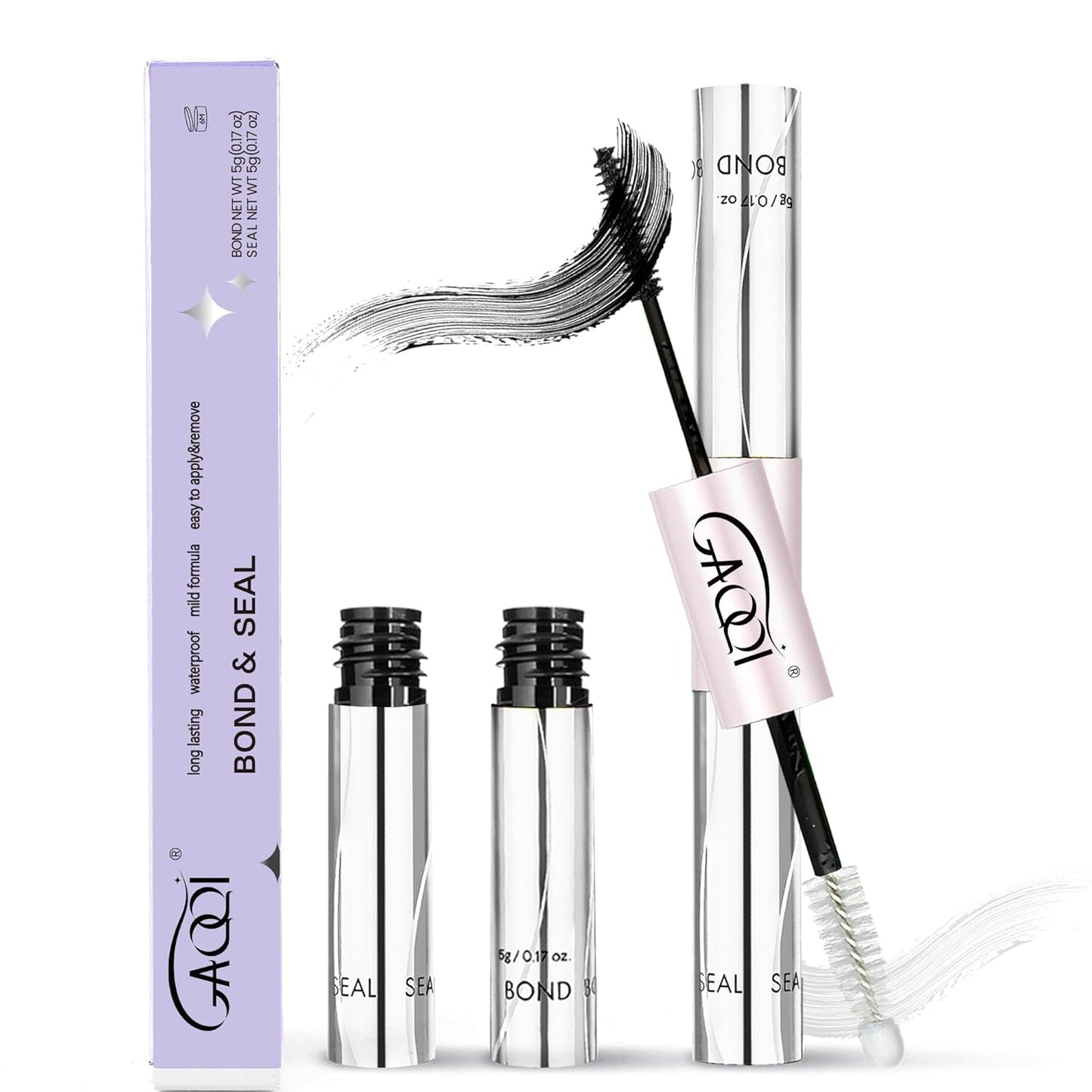 Lash Bond and Seal Set - 10ml Waterproof Lash Cluster Glue + 5ml Gentle Remover | Strong Hold for 72 Hours