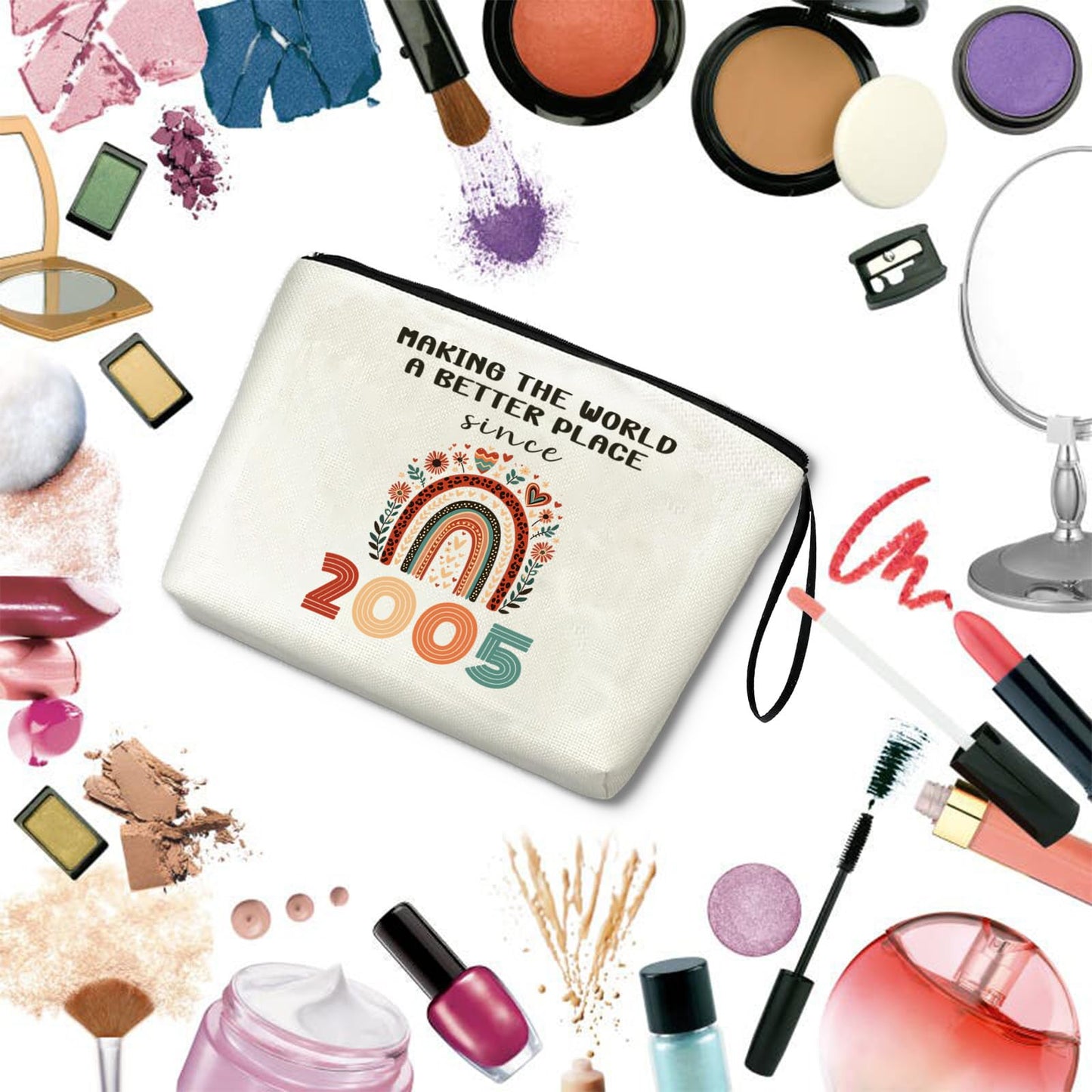 APAKUTA 21ST Birthday Gifts for Her 2005 Year Gifts Idea Women 21ST Birthday Decoration Makeup Bag 21-Year-Old Cosmetic Bag Organizer Zipper Pouch Gifts for Women Wife Aunt Friend