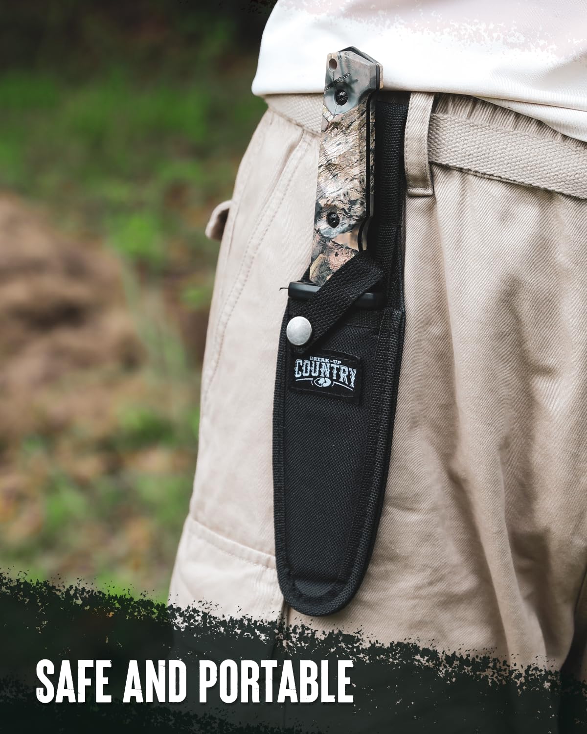 MOSSY OAK Fixed Blade Hunting Knife Set - 2 Piece, Full Tang Handle Straight Edge and Gut Hook Blades Game Processing Knife, Sheath Included