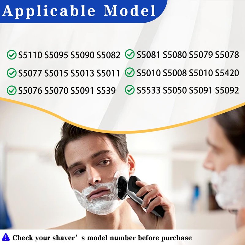 8 Pack SH50 Replacement Heads Compatible with Philips Norelco Series 5000, Replacment for Norelco Replacement Blades, Fit for Electric Shaver S5210 S5380 (8 Blades & 4 Brushes)