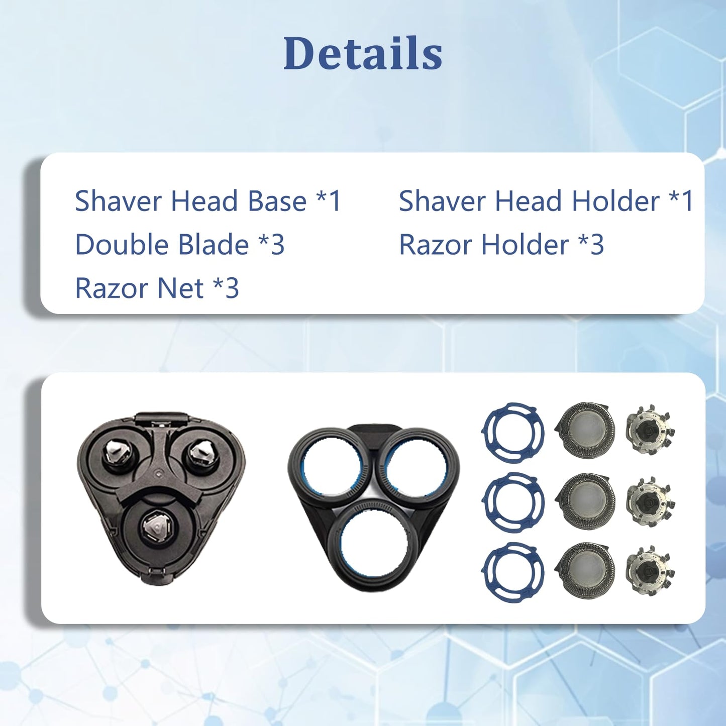 Series 5000Replacement Complete Head for Philips Shavers S5000/6000,S5100,S5500 Series,SH50 MultiPrecision Blades Upgrade Head for SH50 Electric Shavers (1 Count (Pack of 1))