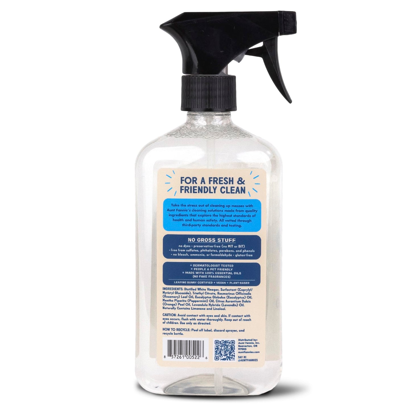 Aunt Fannie's Glass & Window Cleaning Vinegar Spray, Natural Streak-Free Spray, 16.9 Ounces (Pack of 1)