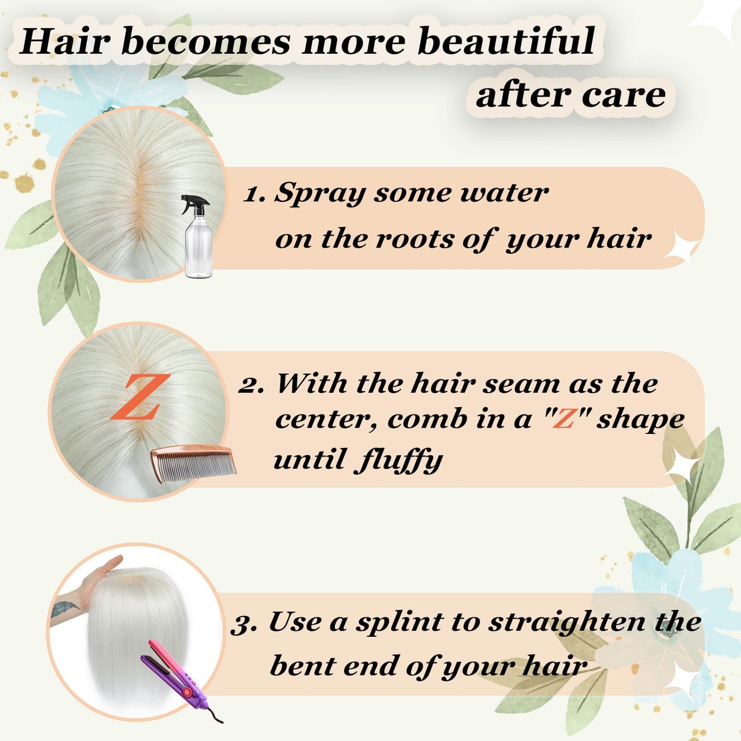 OOPPOO Hair Toppers for Women Real Human Hair, 12 Inch Toppers Hairpieces for Women with Side Bangs Upgraded Lace Base for Thinning hair to Add Volume