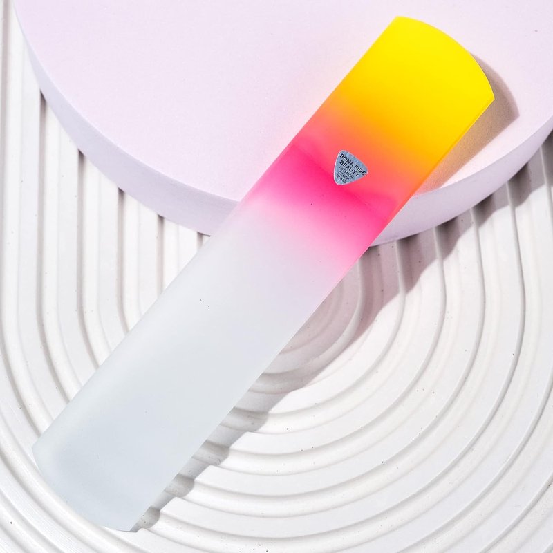 Czech Glass Foot File - Premium Callus Remover with Sleeve | Sunset Color