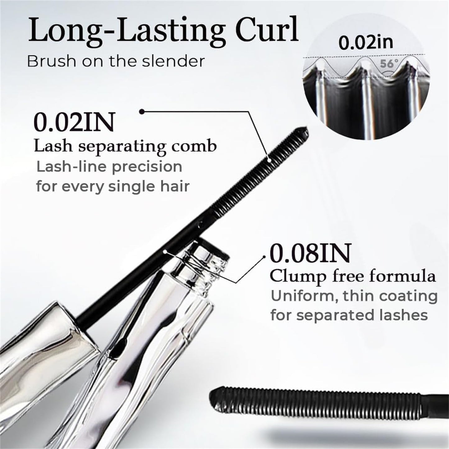 Quickstockup Mascara, Curling, Lengthening, and Long-lasting Mascara Tube, 2026 New Metal Wand Mascara, Waterproof Long-Lasting 3D Curling Eyelash