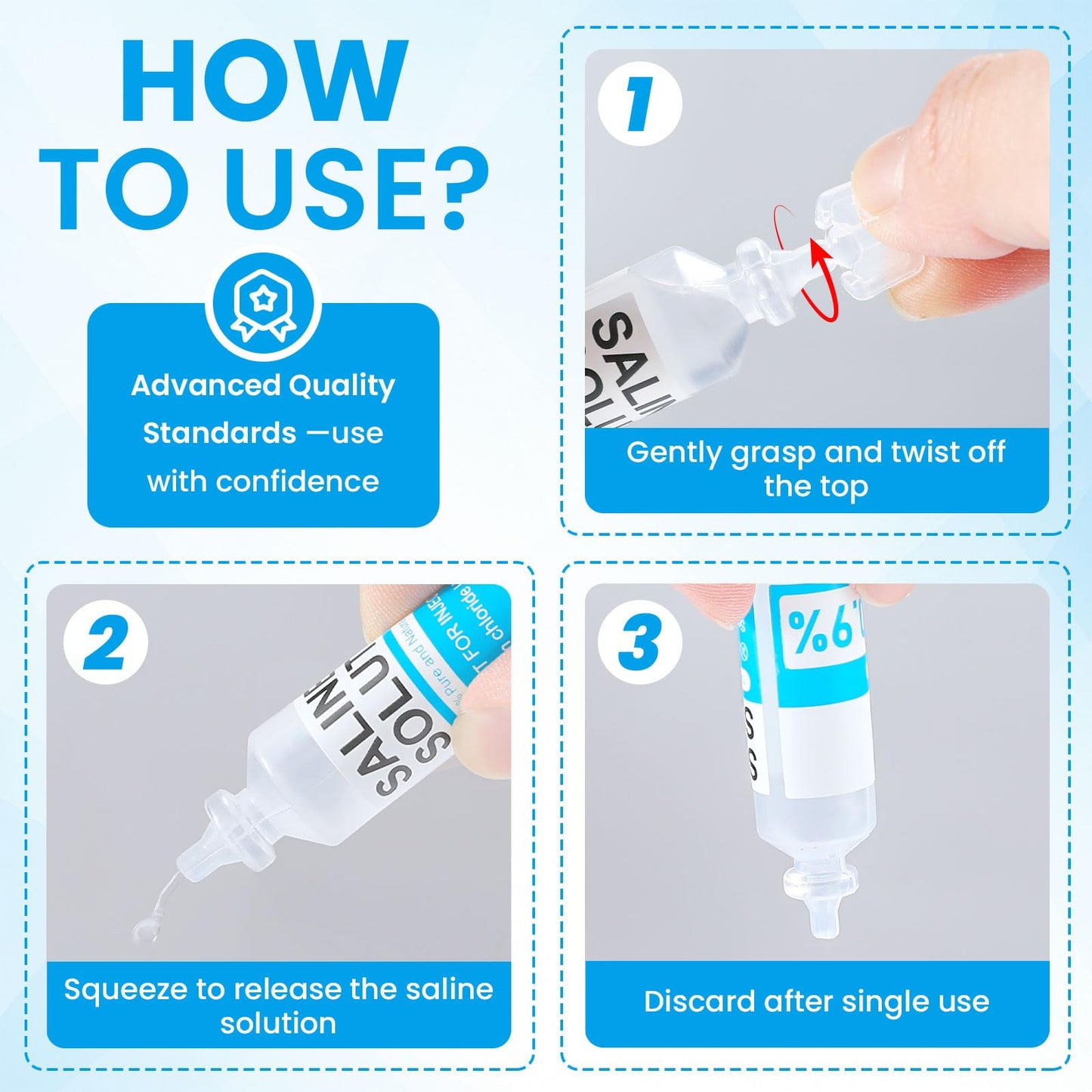 AstrivixDD 30 Pack 0.9% Saline Solution, Sodium Chloride Normal Solution for All Ages, Total 150ml, 5ml Each
