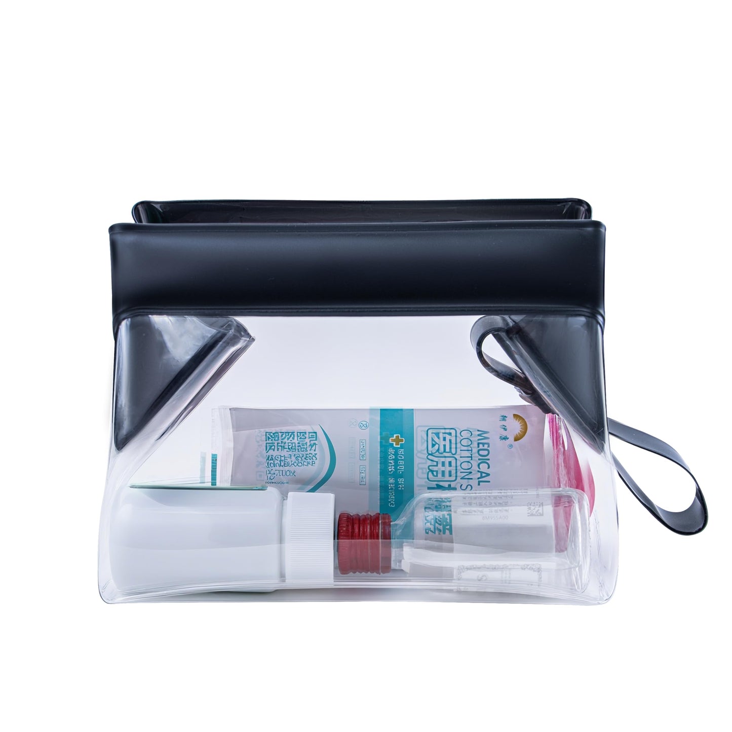 Uriyesobida TSA Approved Clear TPU Toiletry Bag with Magnetic Closure Leak Resistant Makeup Bag Cosmetic Pouch Dopp Kit Travel Essentials Bag Magnetic Travel Container Organizer Pouch (Beige)