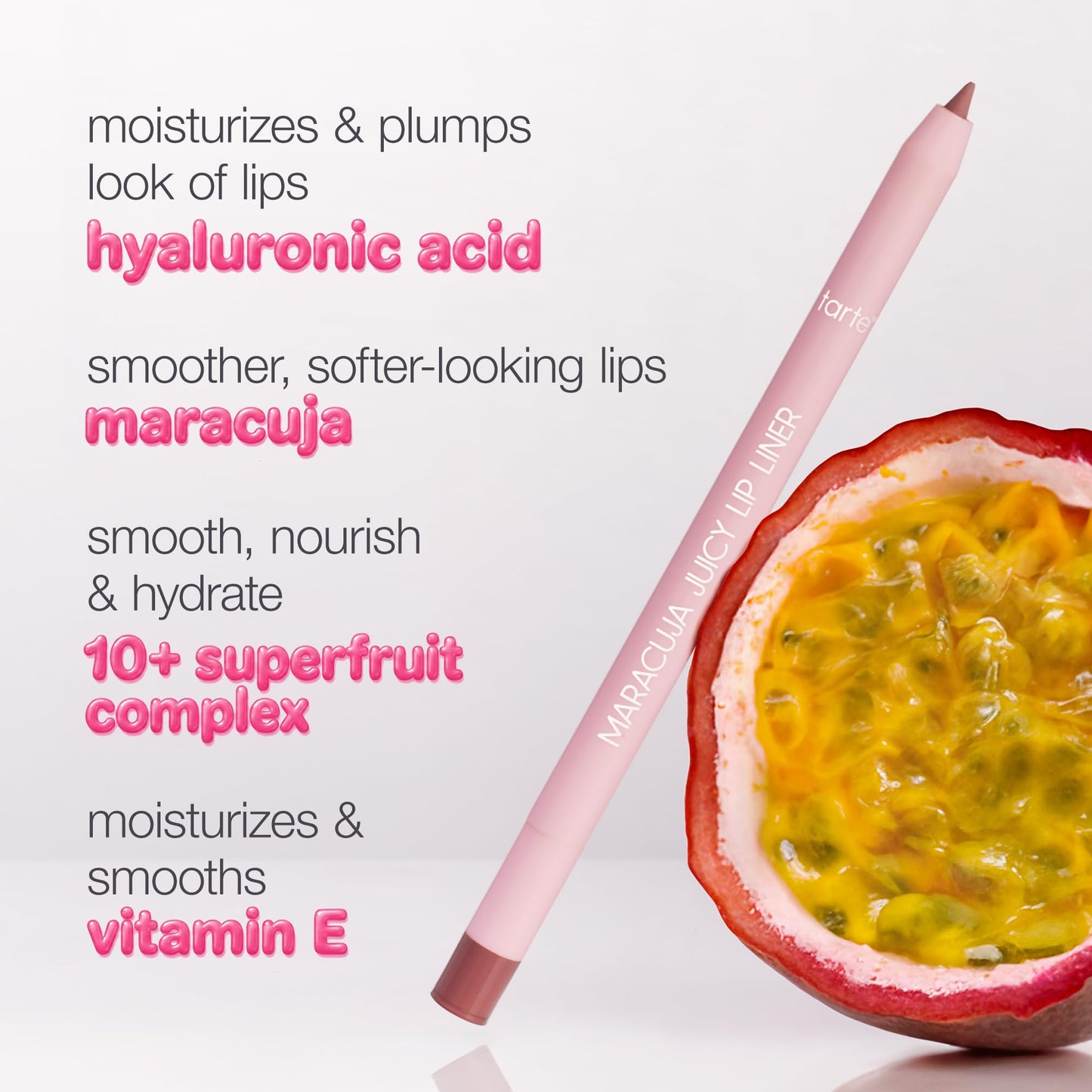 tarte maracuja juicy lip liner – Creamy, Matte, Lip Liner with Hyaluronic Acid with Vitamin E, Vegan & Cruelty-Free, full size, rosy brown