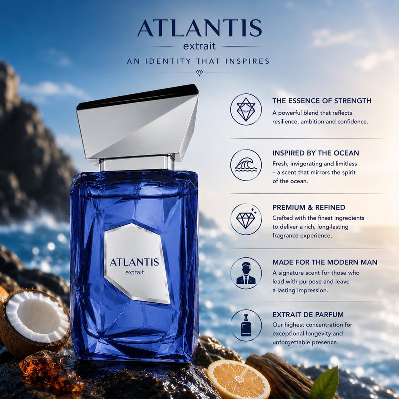 Atlantis Extrait EDP 100ml - Luxurious Fragrance for Men | Long-Lasting Scent