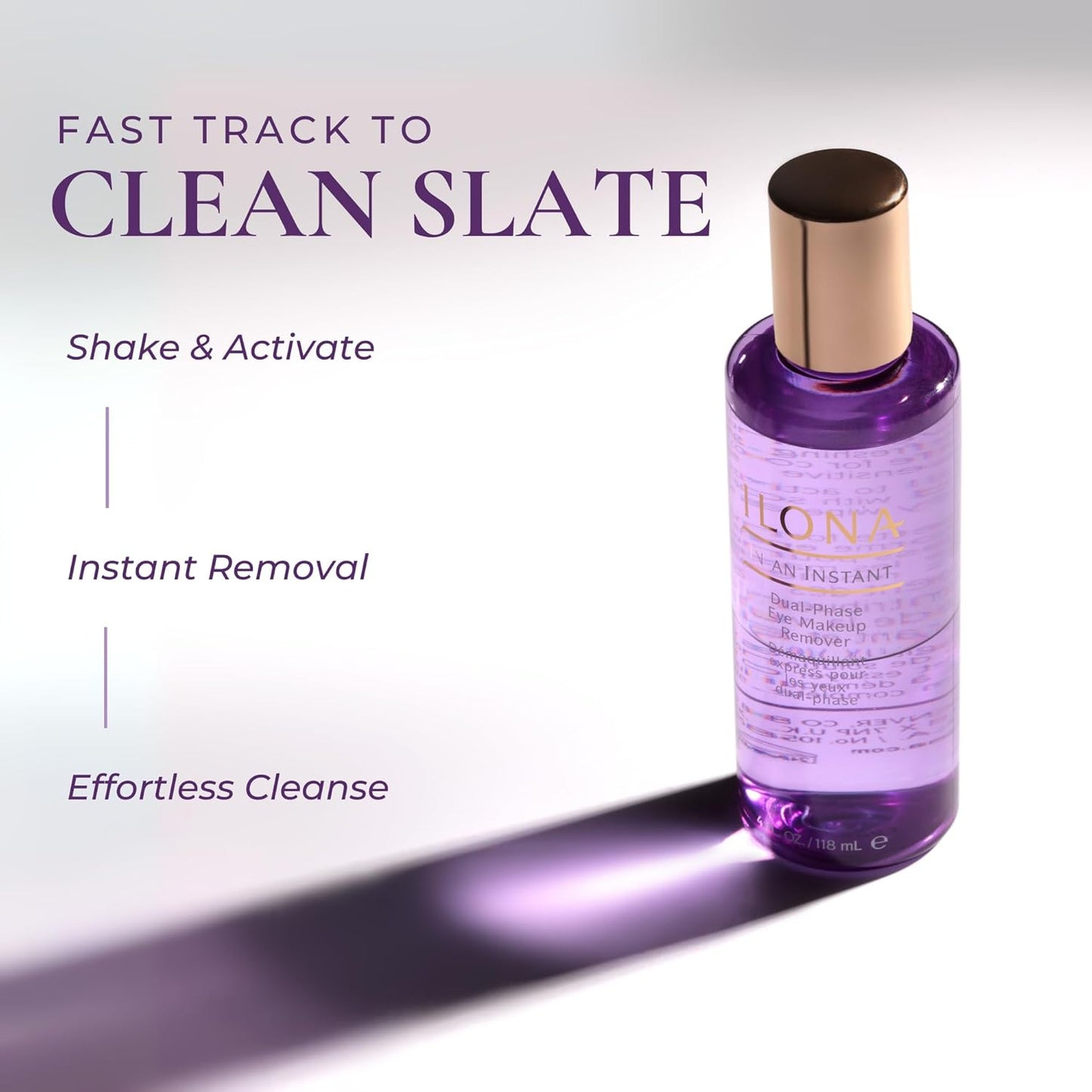 ILONA Eye Makeup Remover - Melts Waterproof Mascara & Liner | Gentle Oil-Free Formula for Sensitive Eyes | 4.0 oz