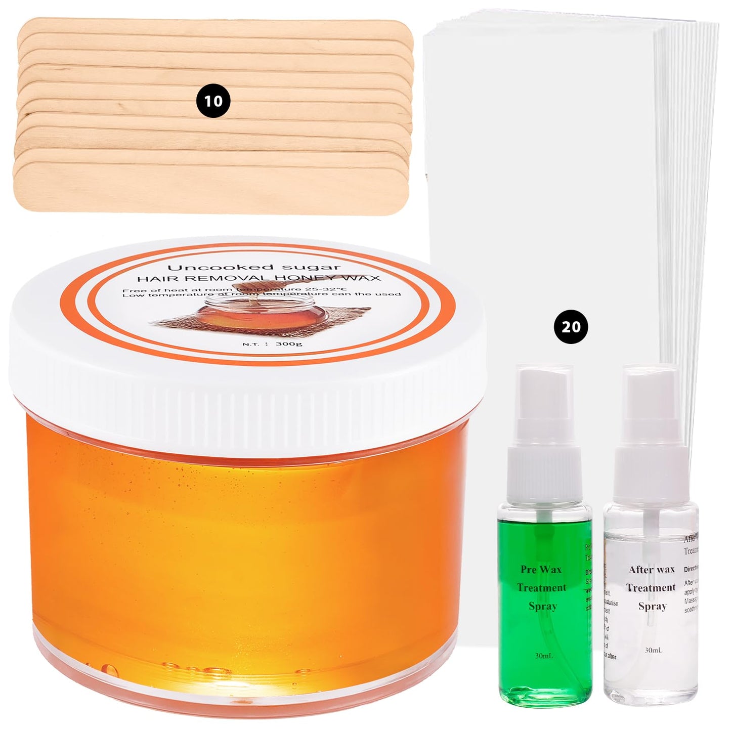 Sugar Wax Kit Suagring Kit: 300g/10.6oz Organic Sugaring Paste