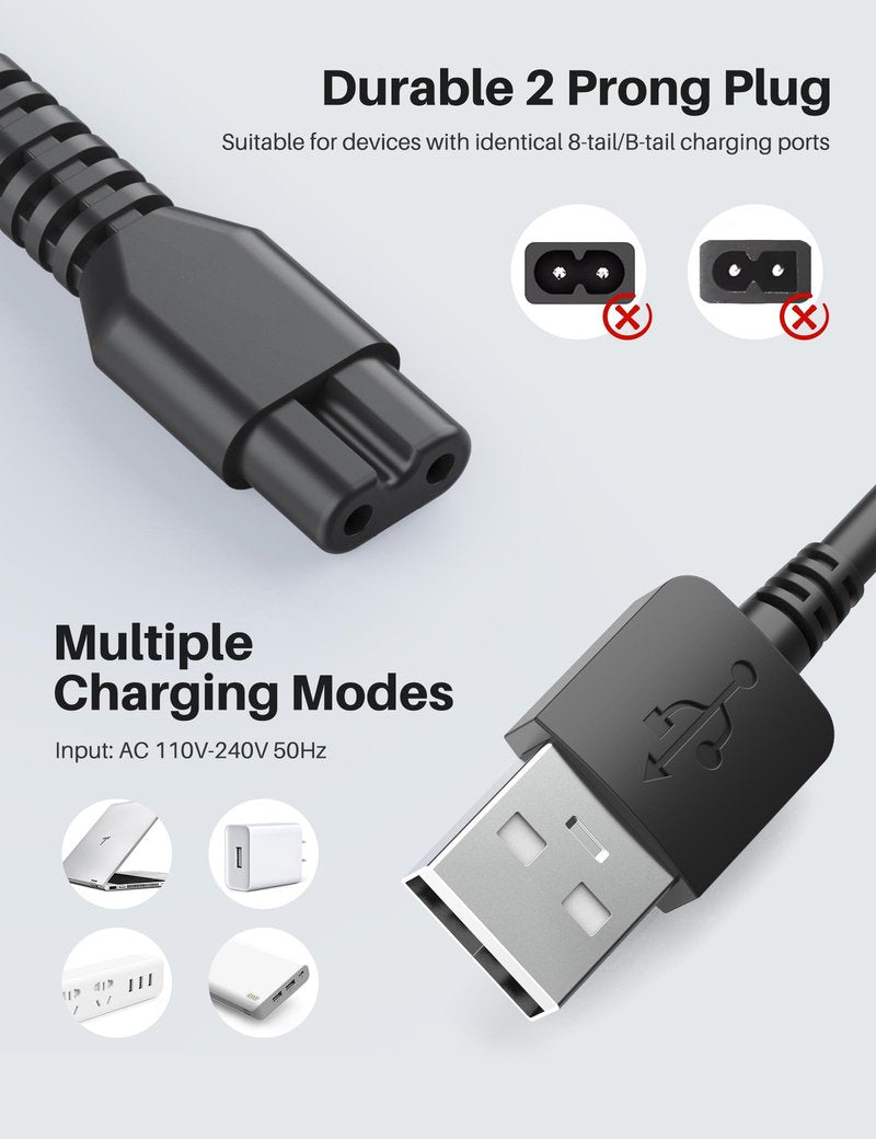 POPCHOSE Replacement USB Charging Cable, Charger Cord Compatible Fabric Shaver SN2268, Fit for Bymore Lint Remover SN2268 Fuzzs Pills Pilling Trimmer 5V Power Cord Charging Line