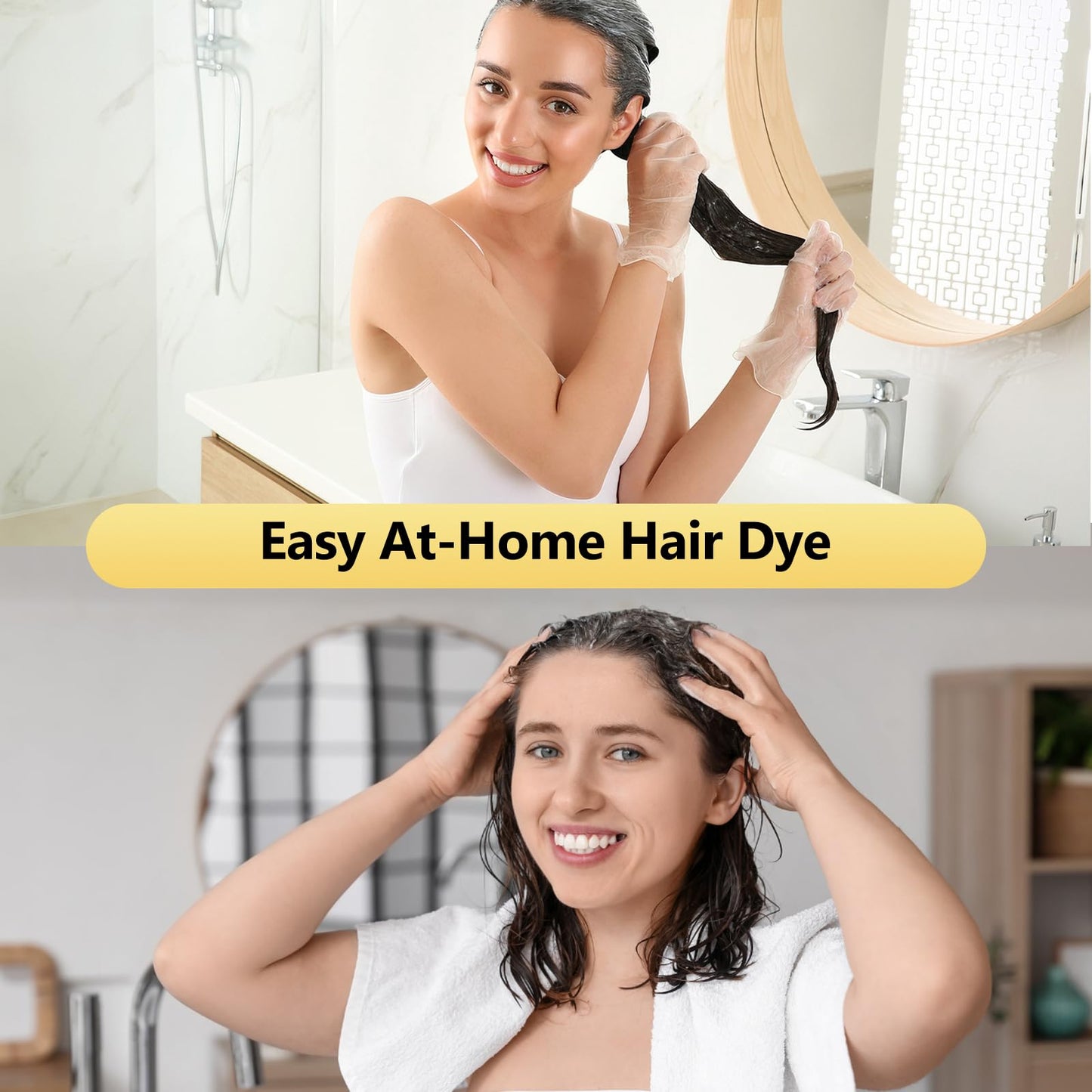 Plantkonw Brown Hair Dye Shampoo, 6 In 1 Semi Permanent Hair Color Shampoo for Gray Coverage, Natural Hair Dye for Women & Men, Ammonia & Paraben Free