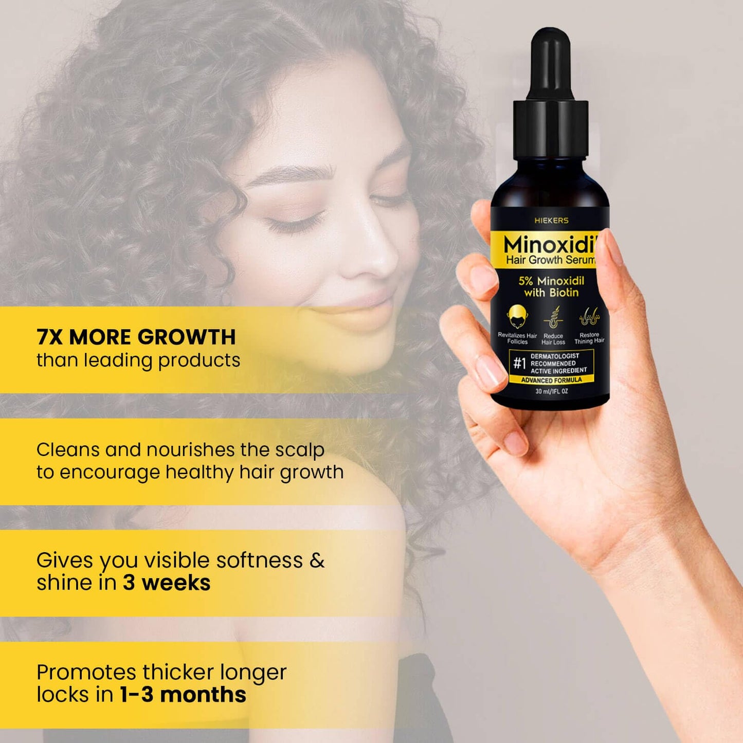 5% Minoxidil for Men and Women Hair Growth with Biotin,Hair Loss Treatments, Unscented Foam, 1 Fl Oz