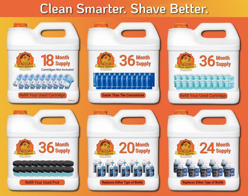 Shaver Shebang 36 Clean & Renew® cartridge refills — 72 months of clean shaving NextGen