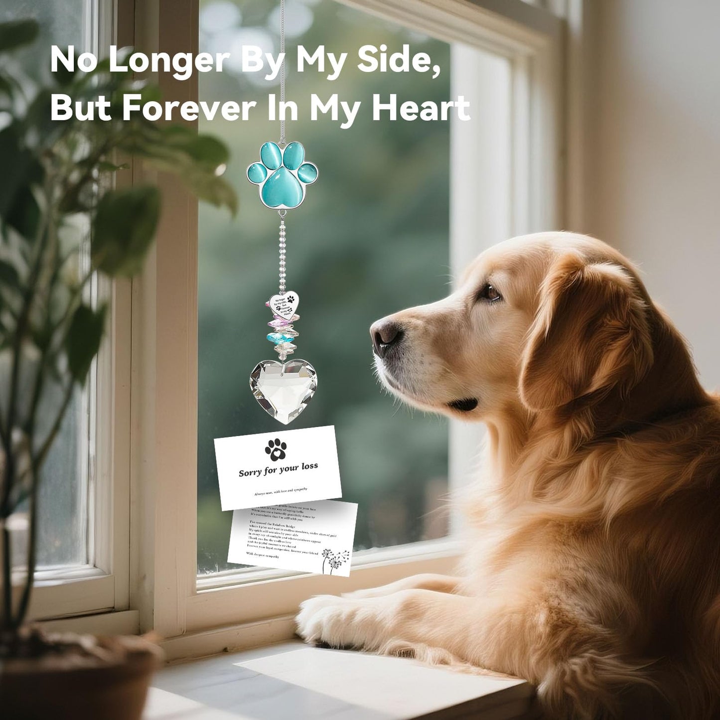 Dog Memorial Gifts for Loss of Dog, Pet Sympathy, Dog Memorial Suncatcher