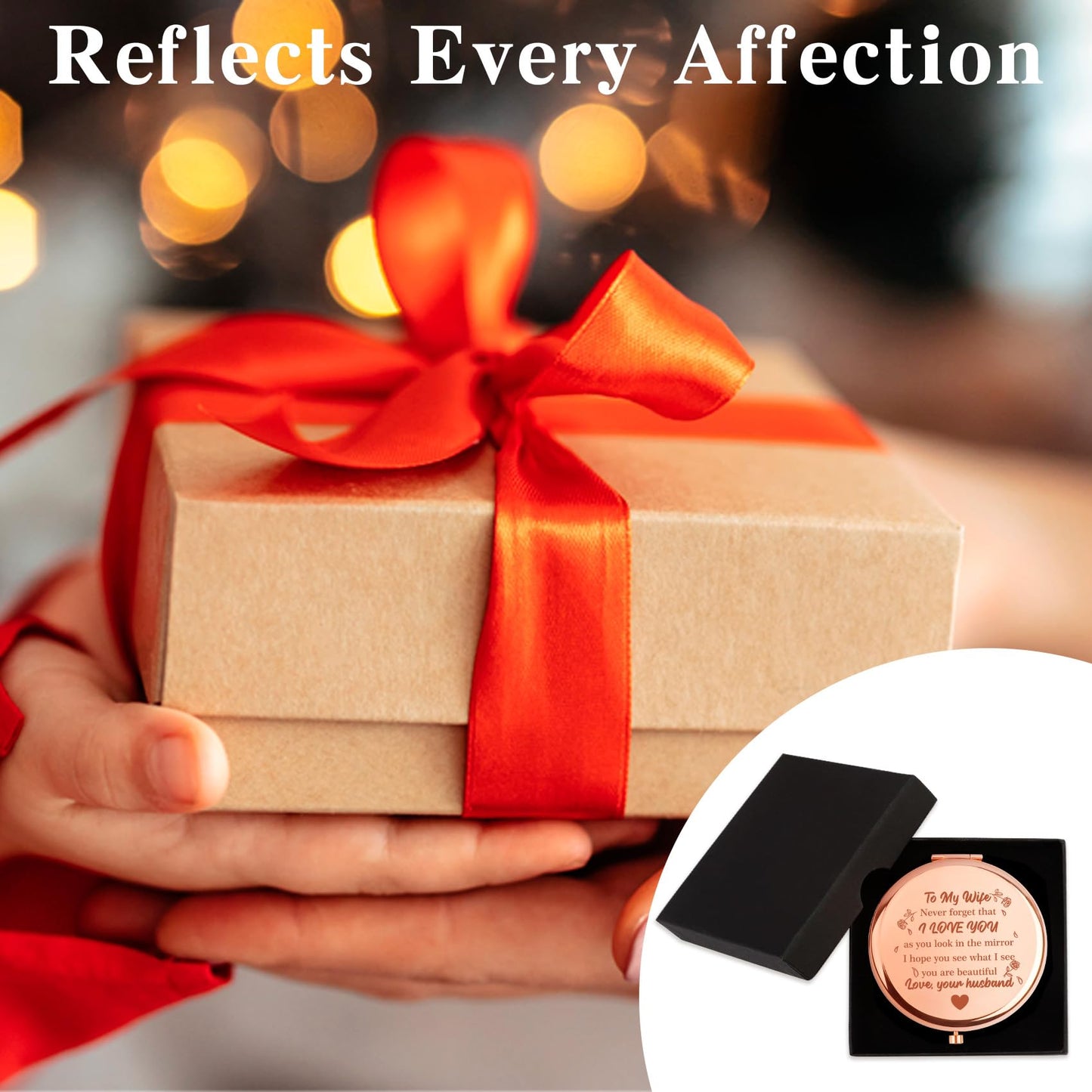 Nsetriu Compact Mirror Wife Valentines Day Gifts for Wifes from Husband Best Wife Presents Wedding Birthday Gift for Wifes I Love You Gifts for Her Couples Anniversary Mothers Day Easter Christmas